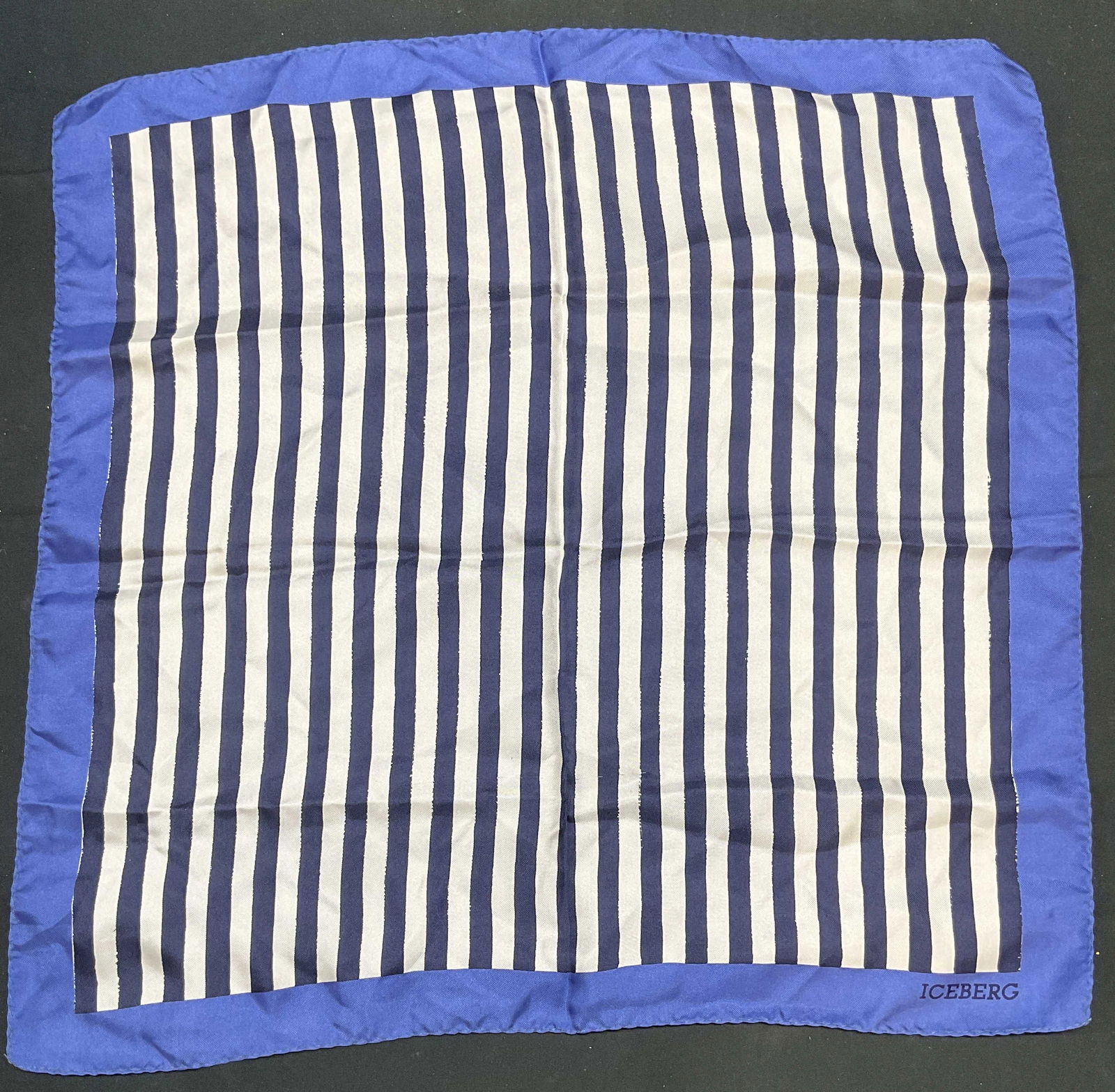 Iceberg Blue & White Striped Silk Scarf (1 of 6)