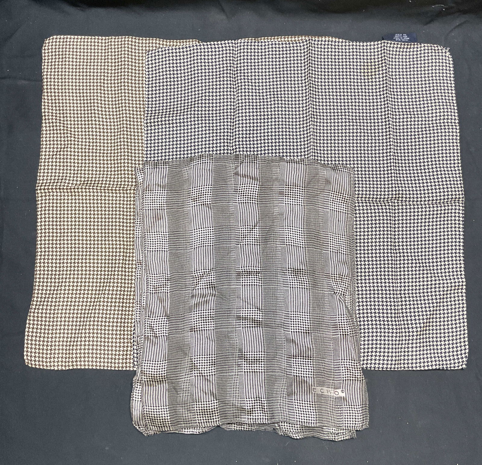 Lot 4 Echo Houndstooth Print Silk Scarf + Italy (1 of 6)