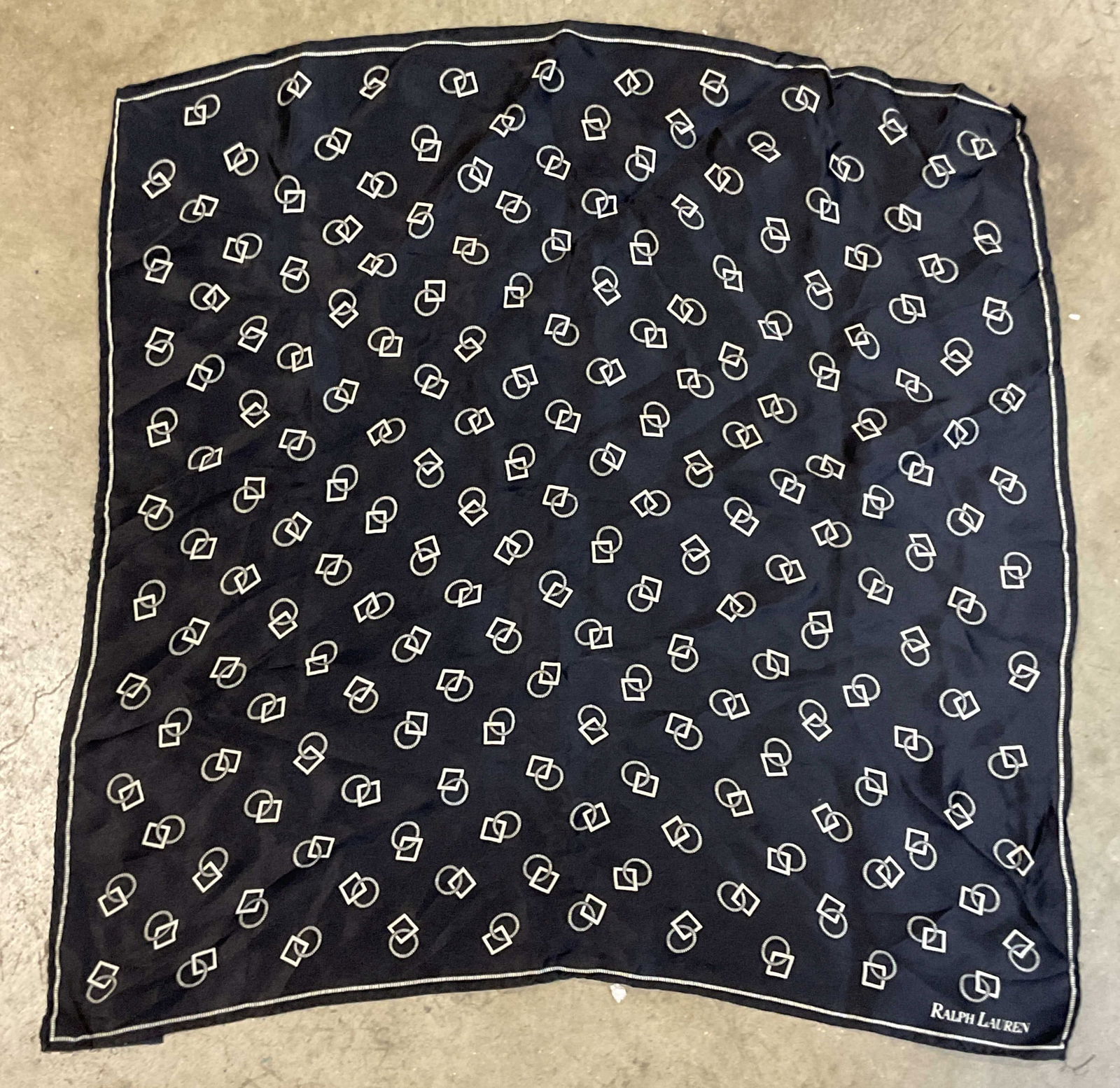 Ralph Lauren Black Graphic Print Silk Scarf (1 of 6)