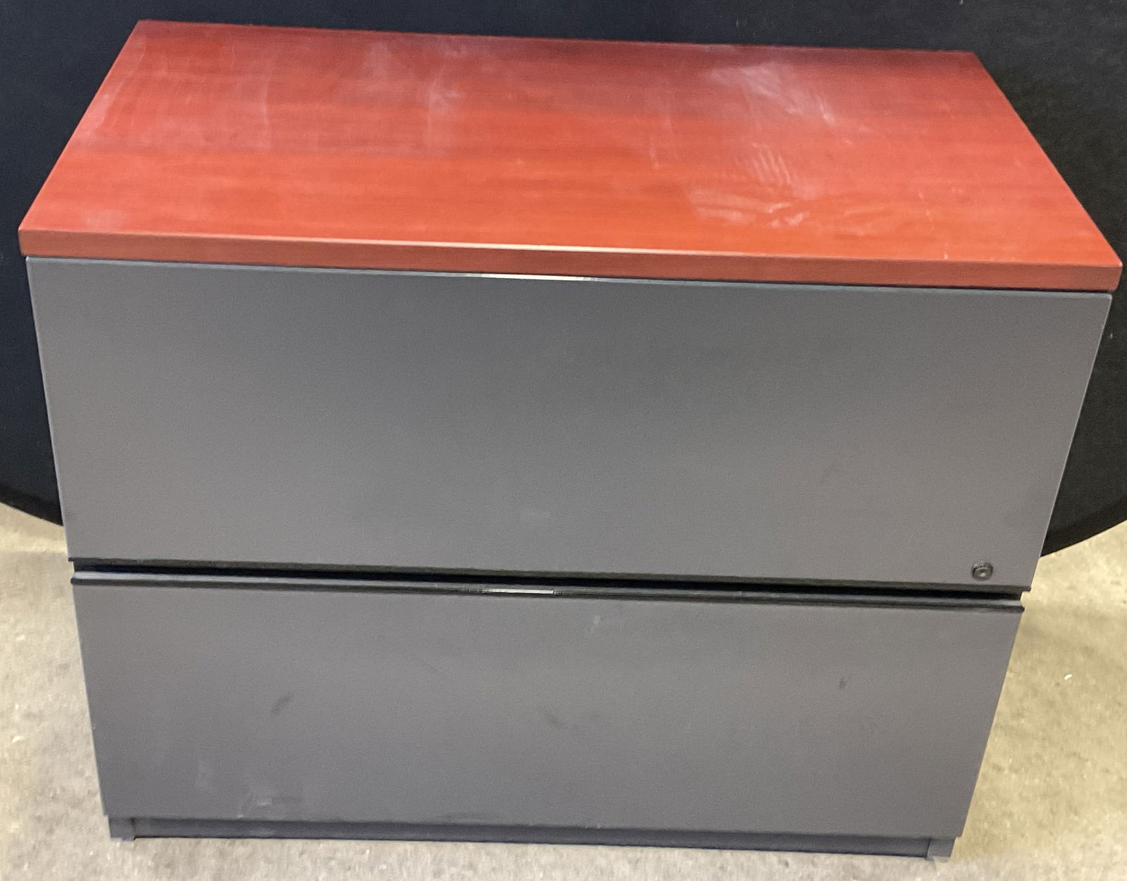 Lateral File Cabinet W/ Cherry Toned Top (1 of 11)