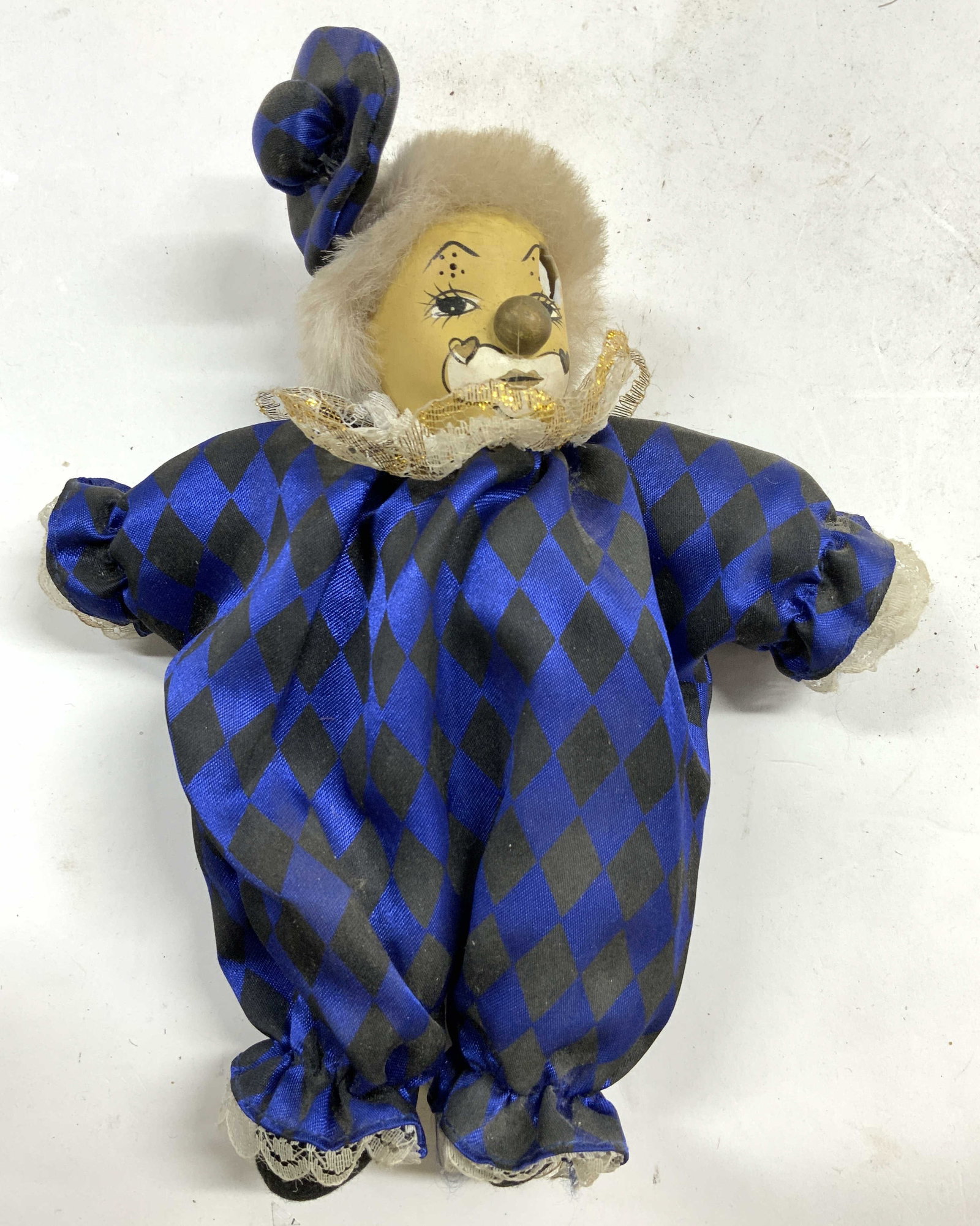 Vintage Porcelain & Fabric Clown Doll (1 of 6)