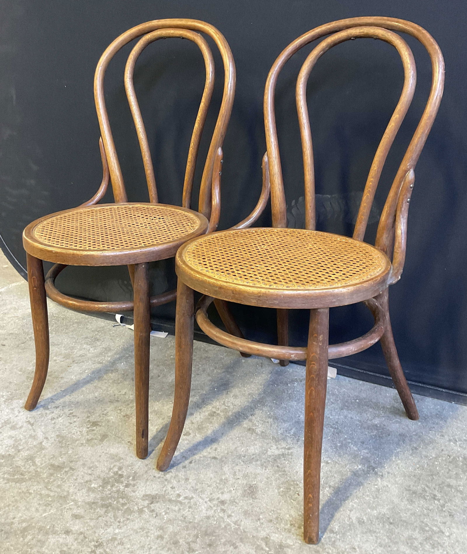 Pair Vintage Bentwood Chairs W/ Caned Seats (1 of 10)