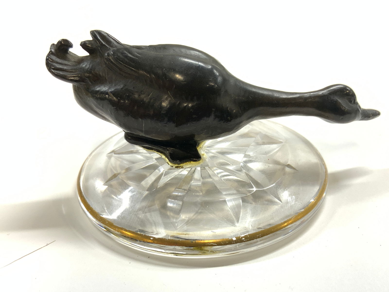 Bronze Duck VAL ST LAMBERT Base (1 of 6)
