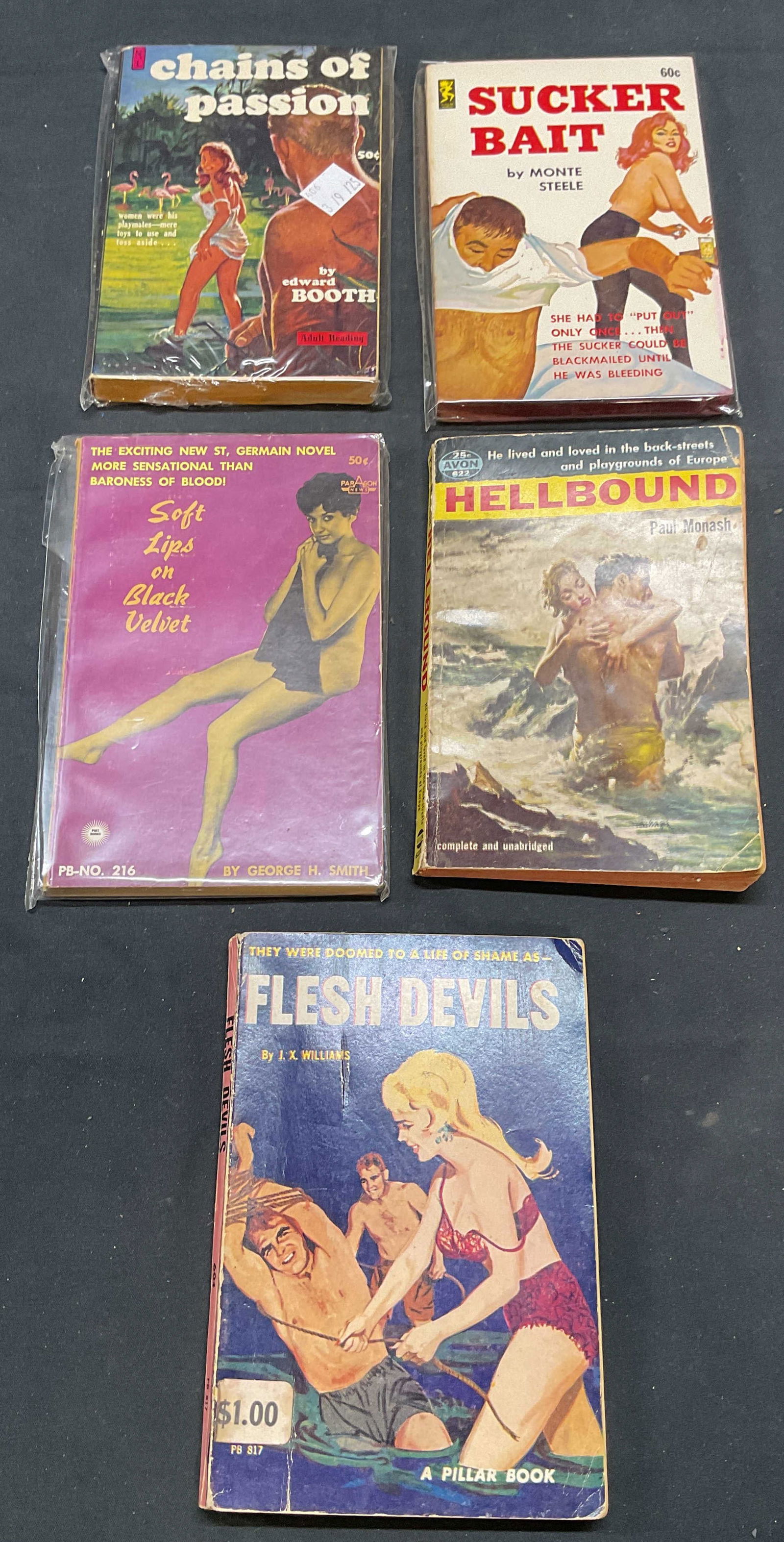 Lot 5 Vintage Pulp Fiction Erotica Books (1 of 6)