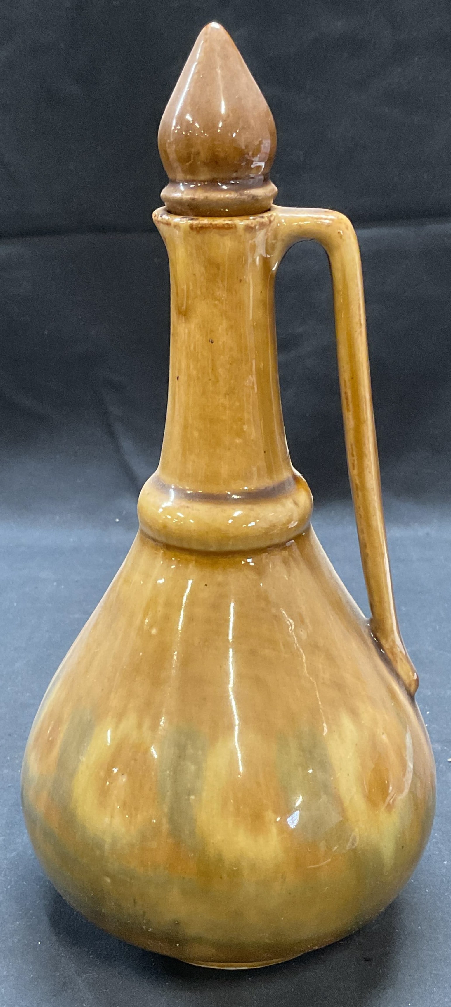 Vintage Tan Ceramic Jug With Lid, Poland (1 of 7)