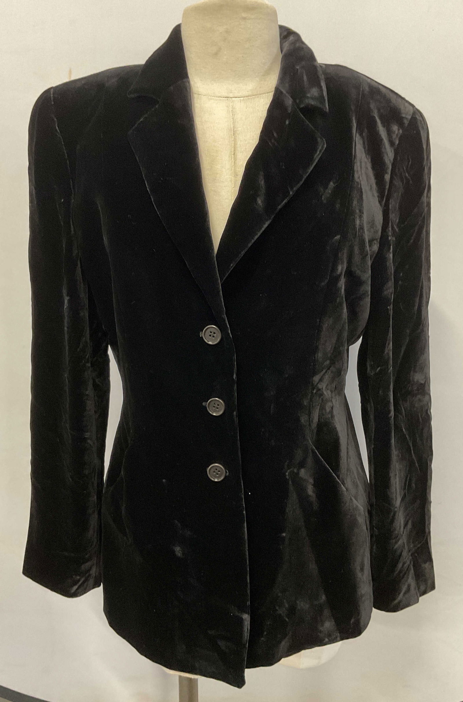 Armani Black Silk Blend Velvet Jacket, Italy (1 of 7)