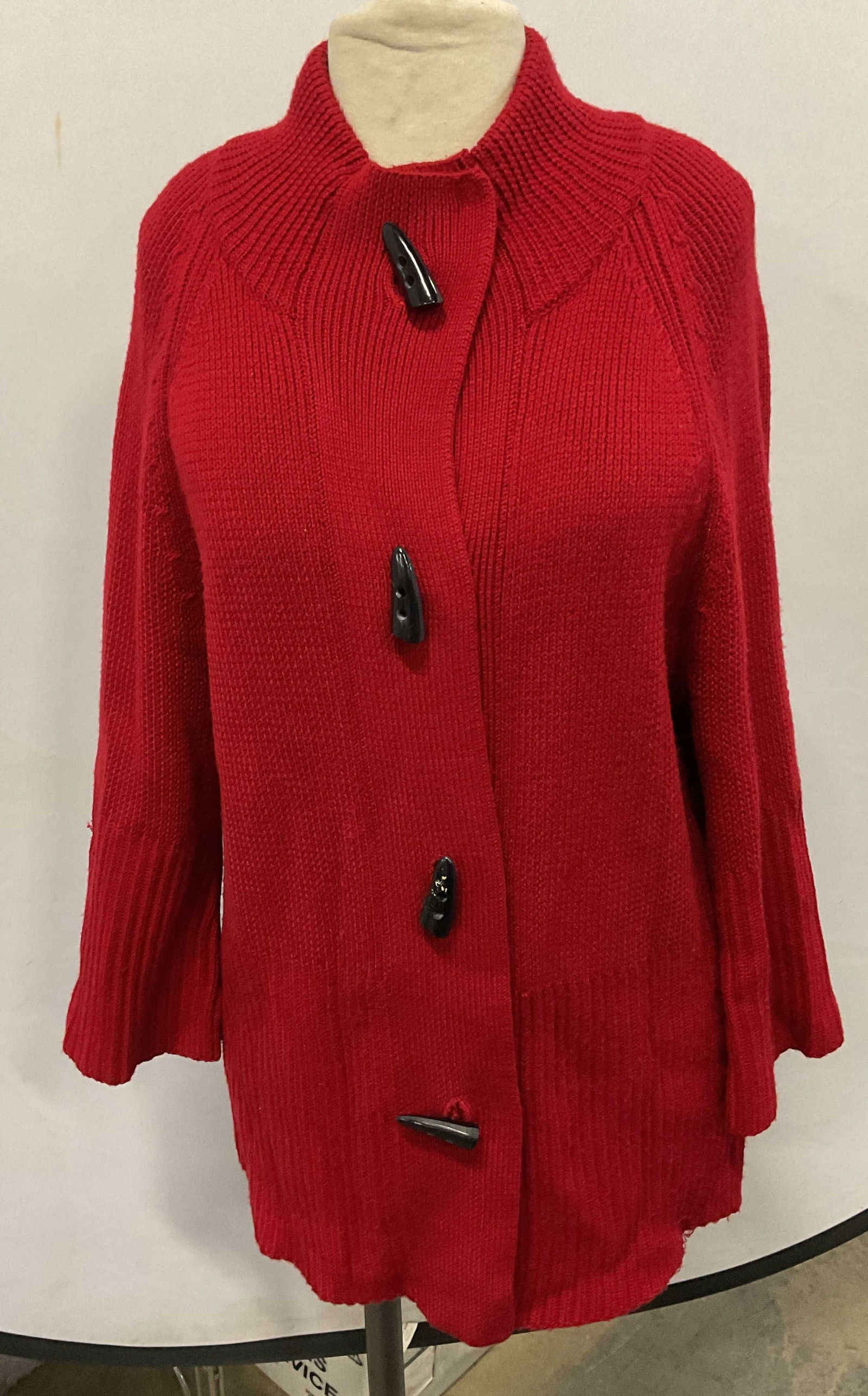 FM Felice Red Wool Blend Cardigan Sweater (1 of 6)