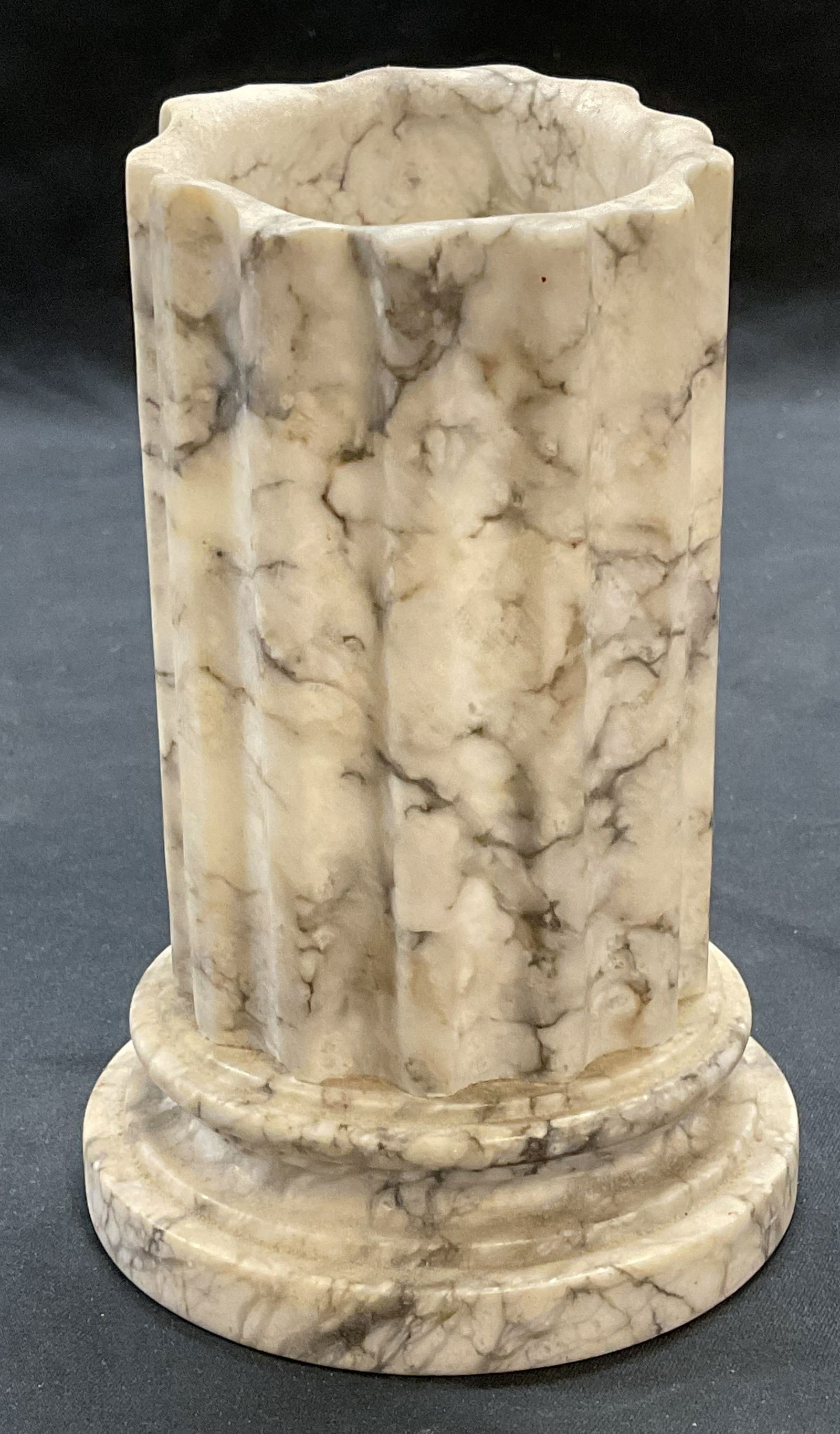 Vintage Carved Alabaster Column Vase, Italy (1 of 6)
