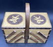 Vintage Handmade Wooden Tiered Sewing Box