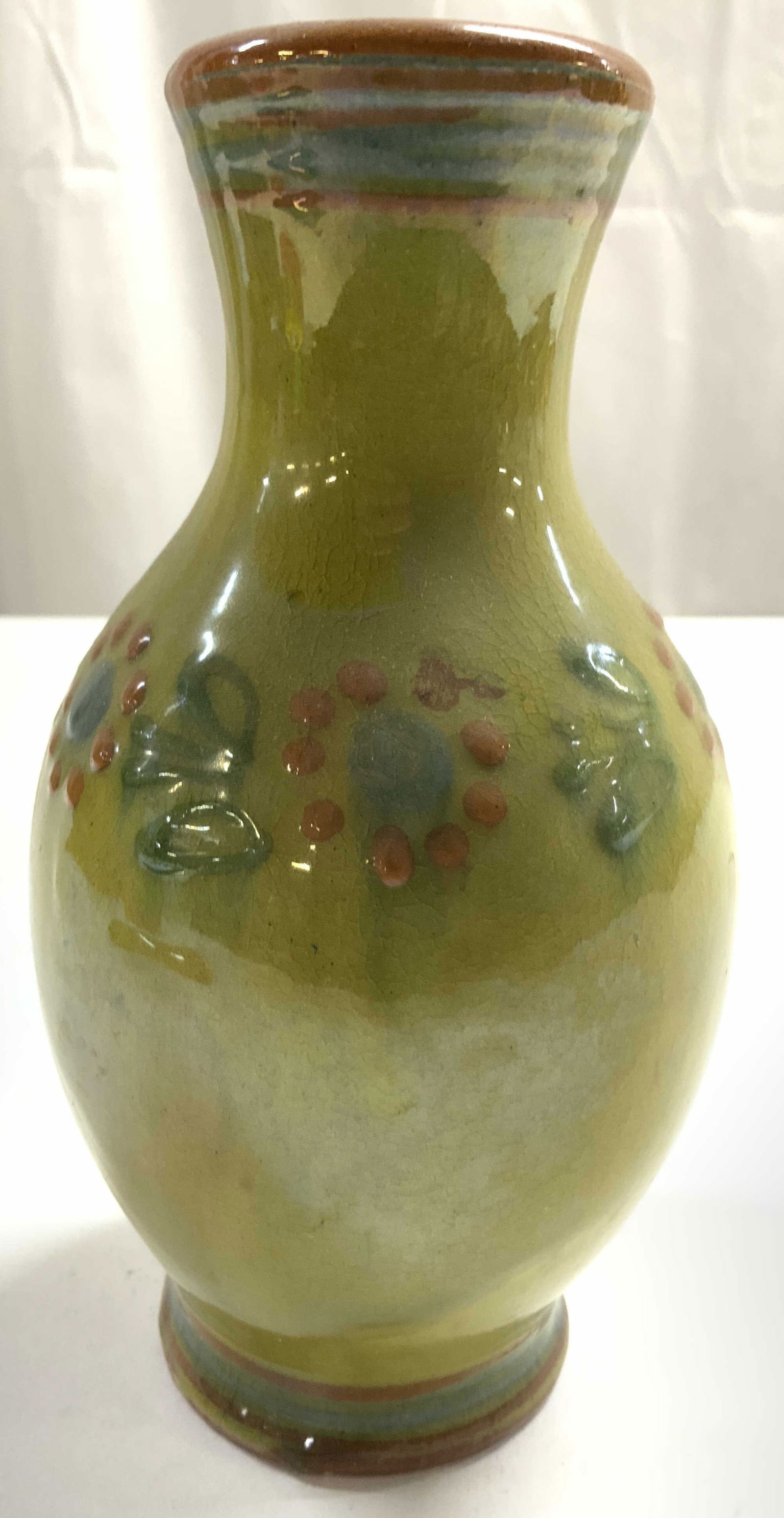 Vintage Hand Crafted Ceramic Vase Green (1 of 6)
