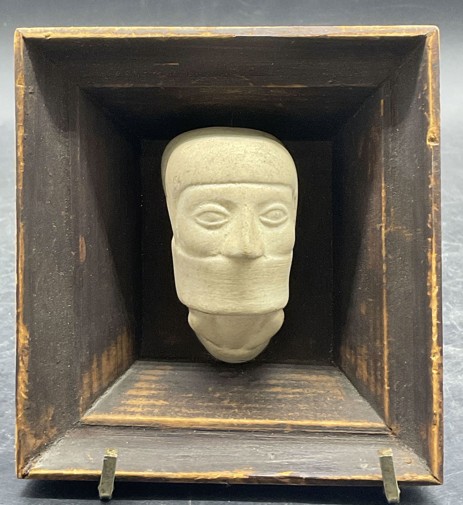 Vintage Framed Chalkware Figural Head (1 of 8)