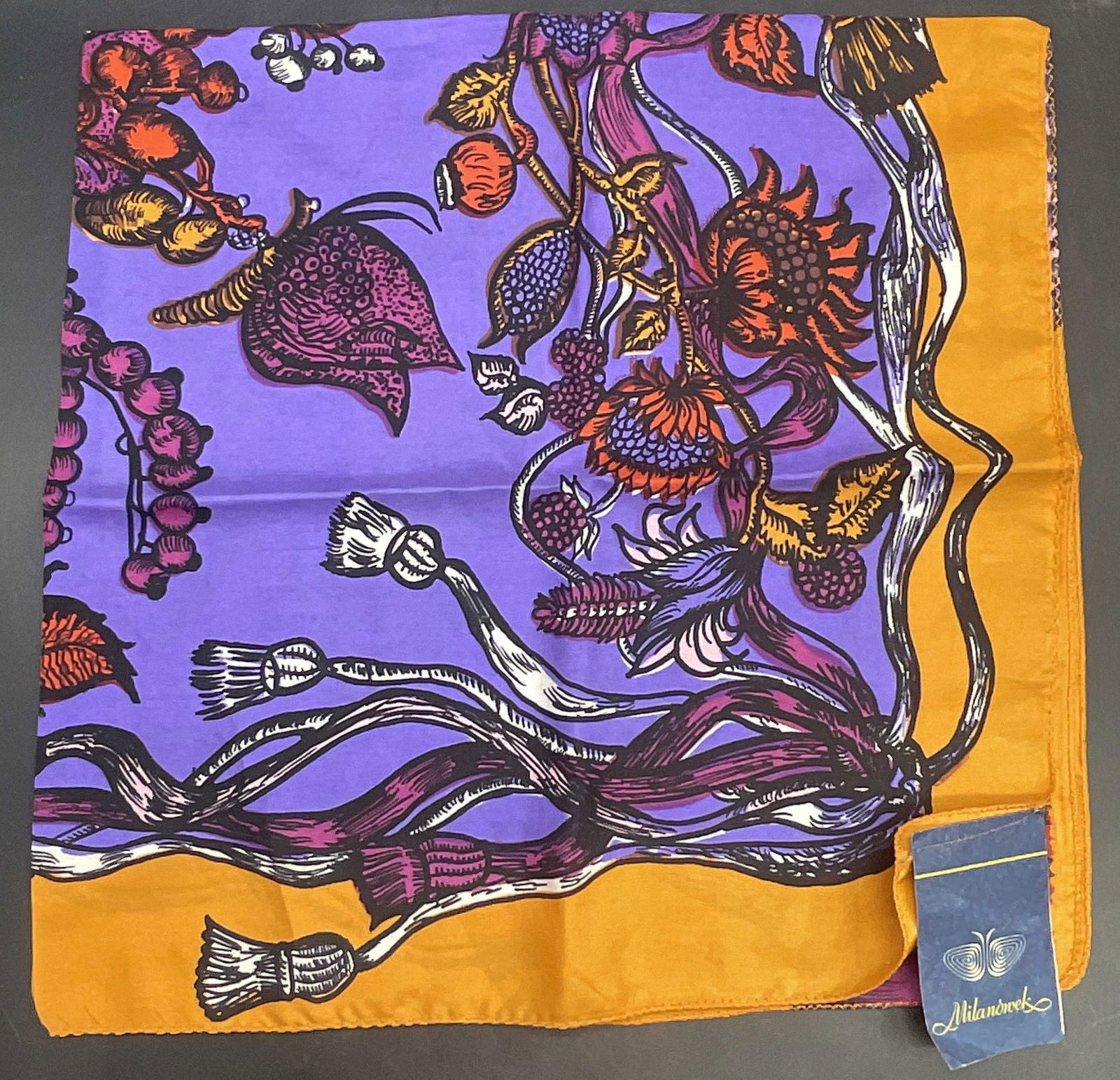 MILANOWEK Vintage Fruit & Floral Motif Scarf (1 of 7)