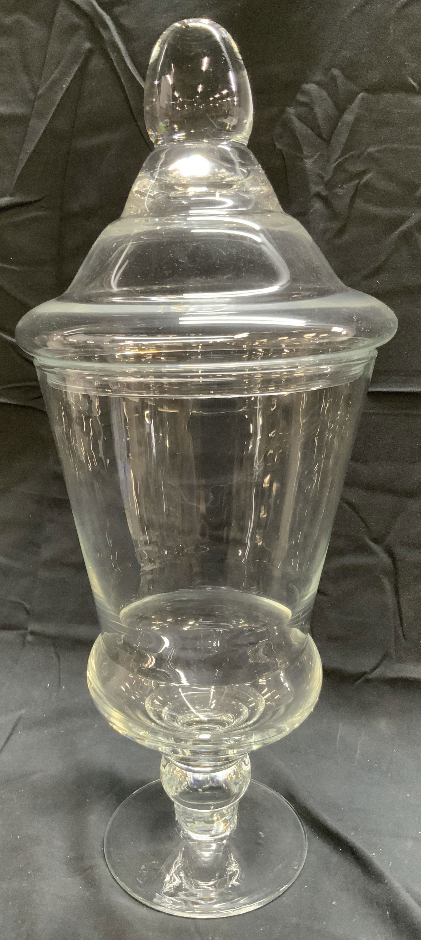 Footed Glass Vessel With Lid 18 in (1 of 7)