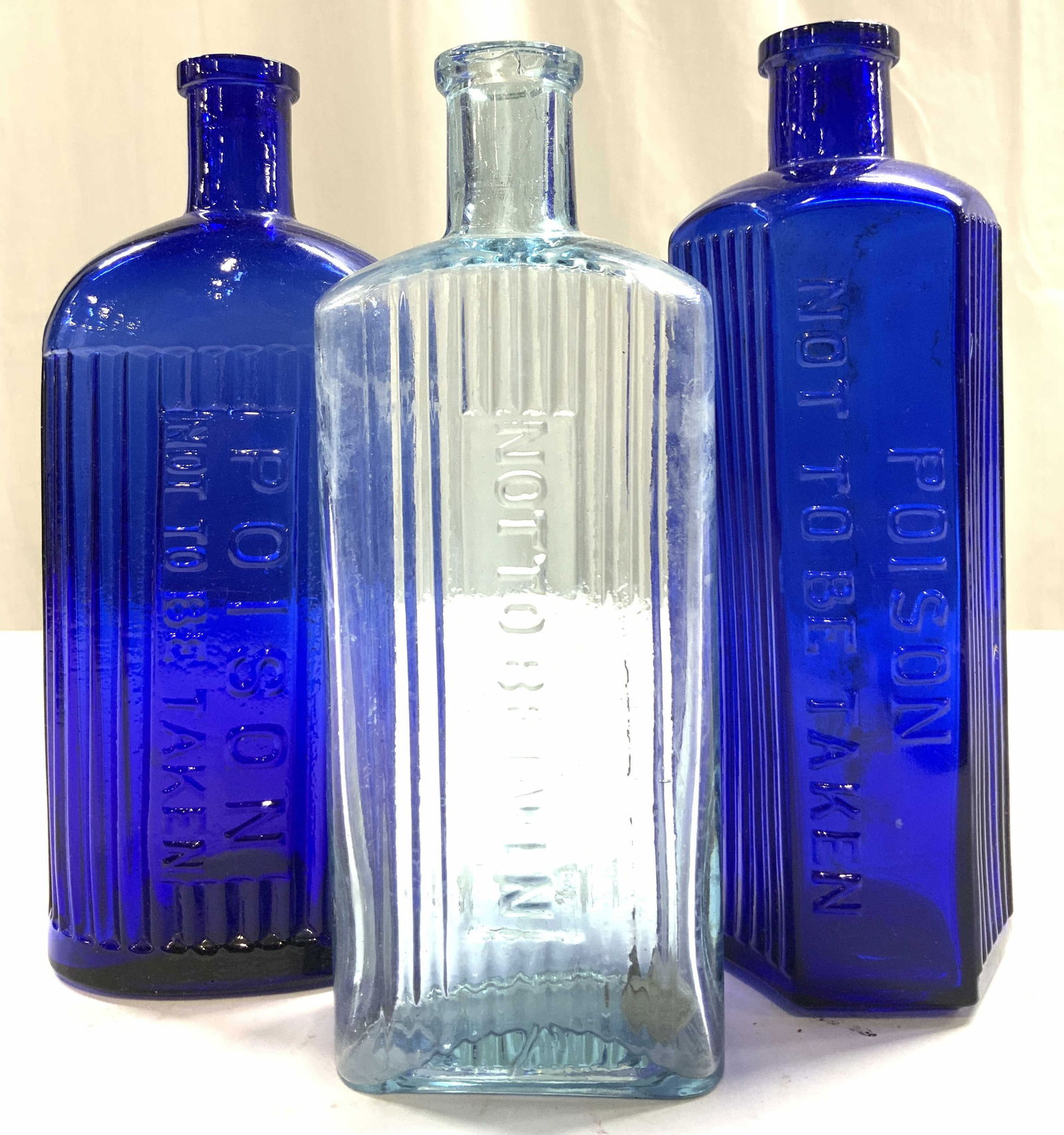 Lot 3 Poison Not To Be Taken Art Glass Bottles (1 of 7)