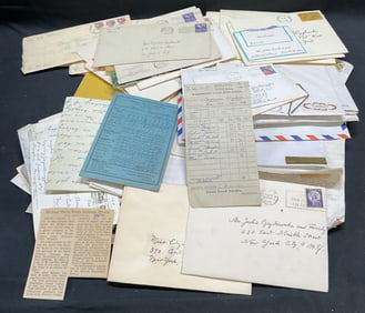Group Lot Vtg Stamps Letters & Ephemera USA