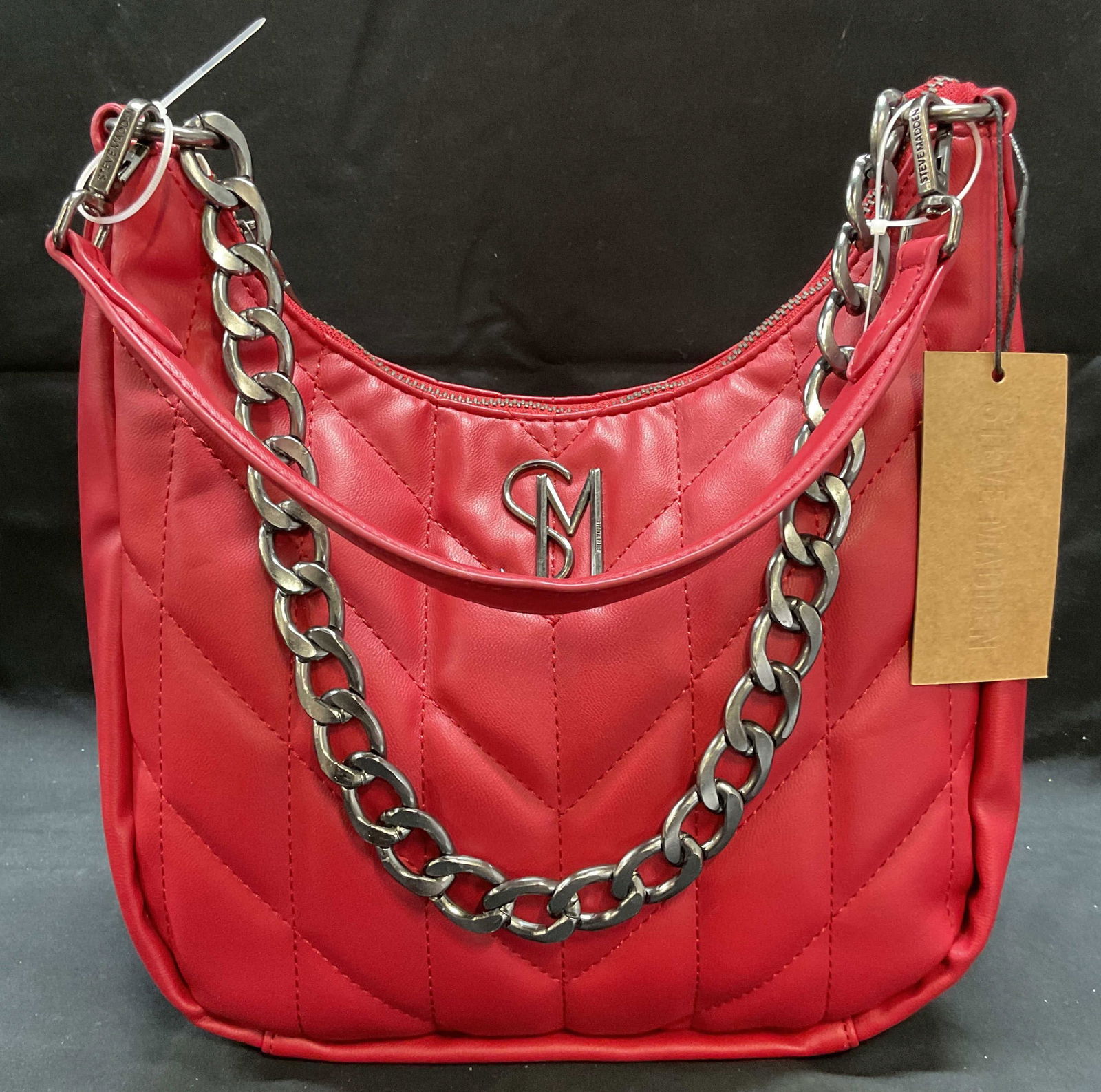 Steve Madden Red Chevron Handbag NWT (1 of 7)