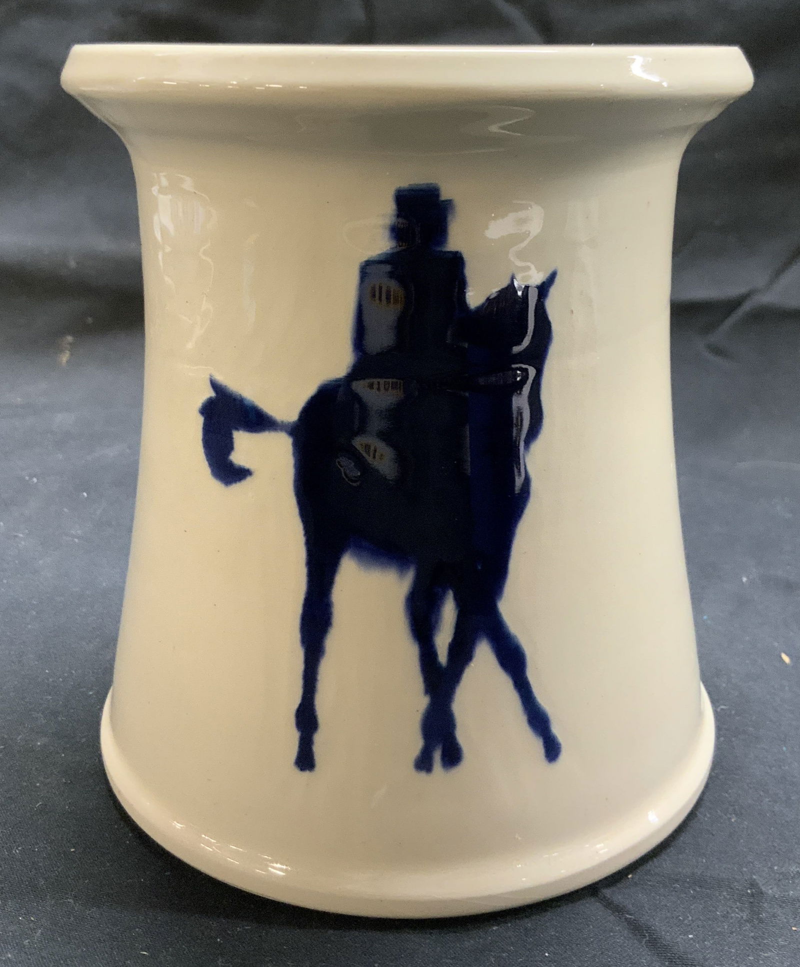 BROWN Signed Ceramic Vessel W Horse & Rider (1 of 6)