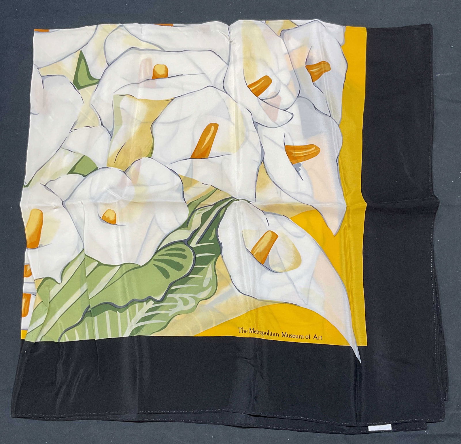 Vtg MMA Diego Rivera Lilies Silk Scarf (1 of 6)
