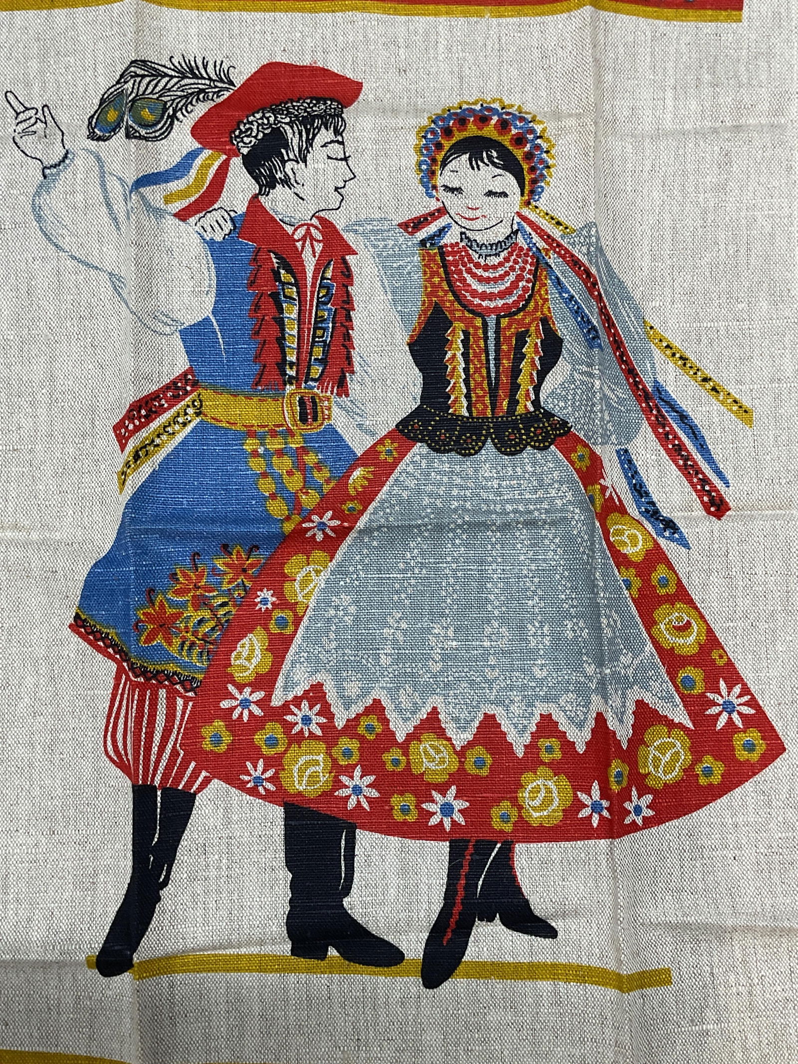 Polish Couple Linen Tea Towel (1 of 6)