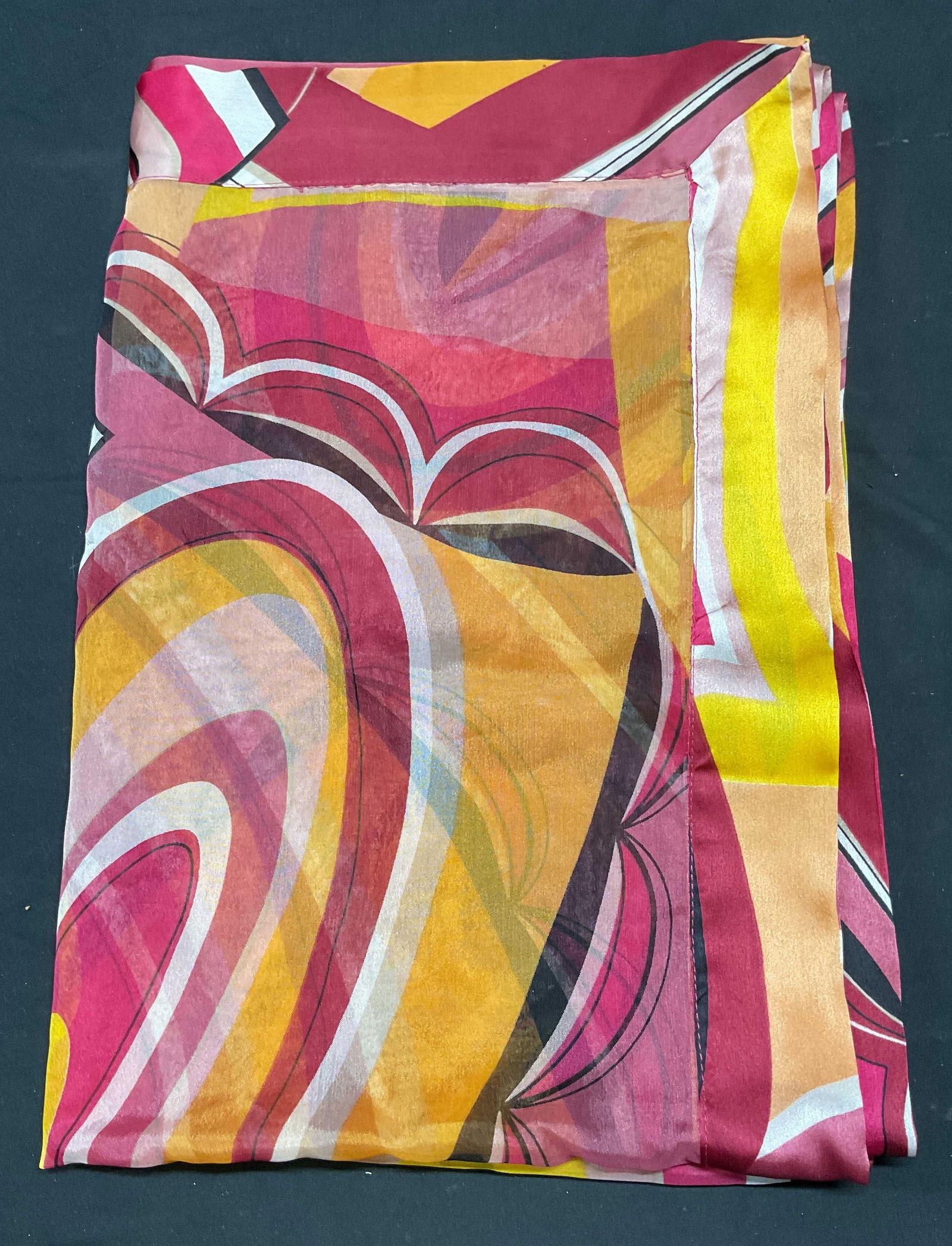 Pink & Orange Graphic Print Scarf (1 of 6)