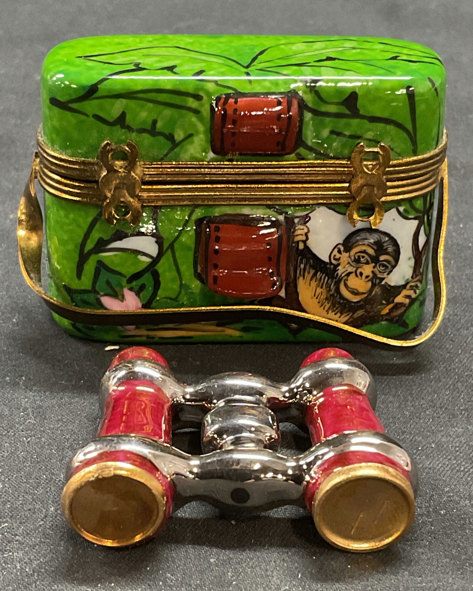 ROCHARD Limoges France Porc Monkey Trinket Box (1 of 8)