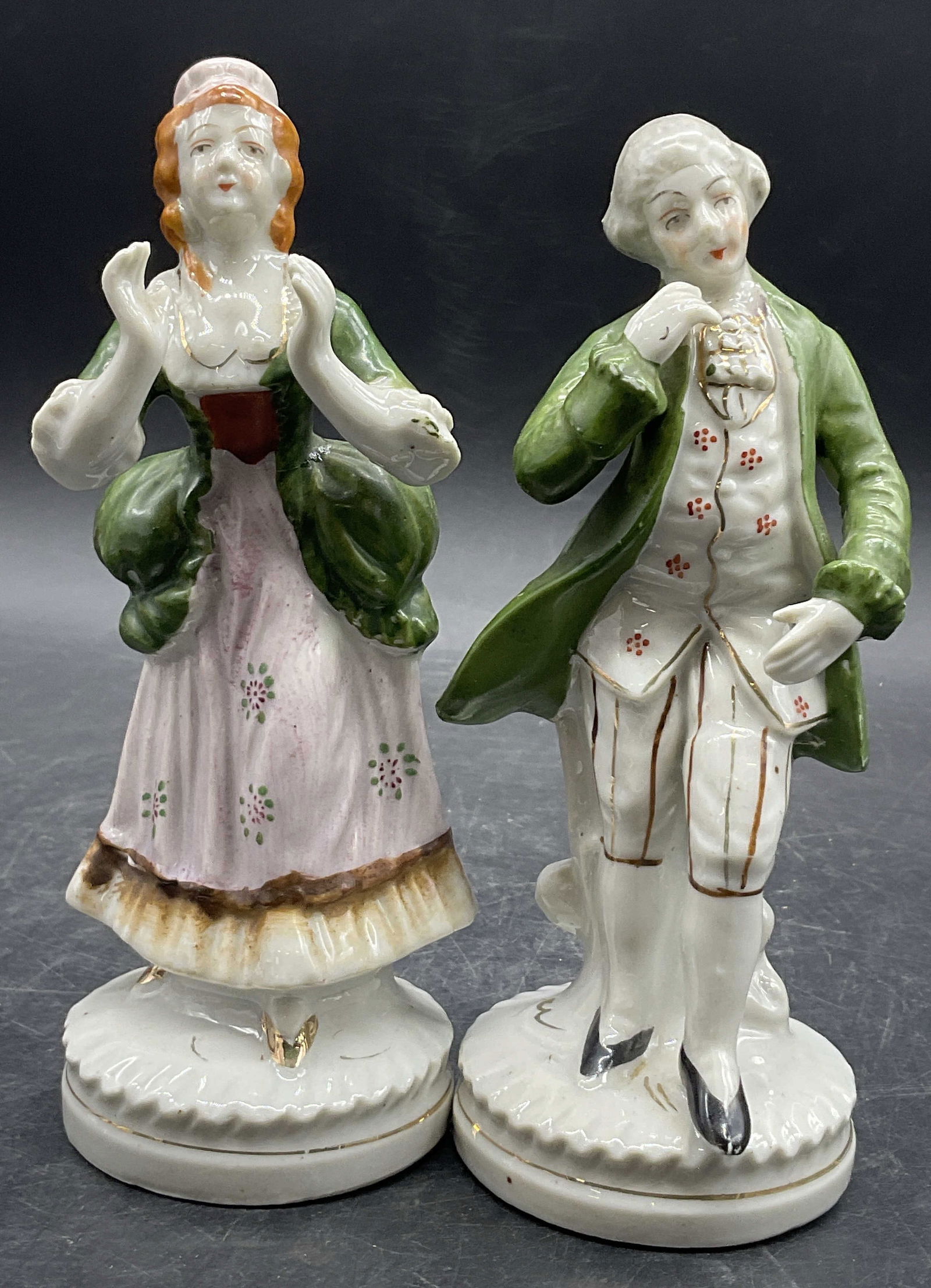 Pair Vintage Colonial Woman & Man Figurals, Japan (1 of 8)