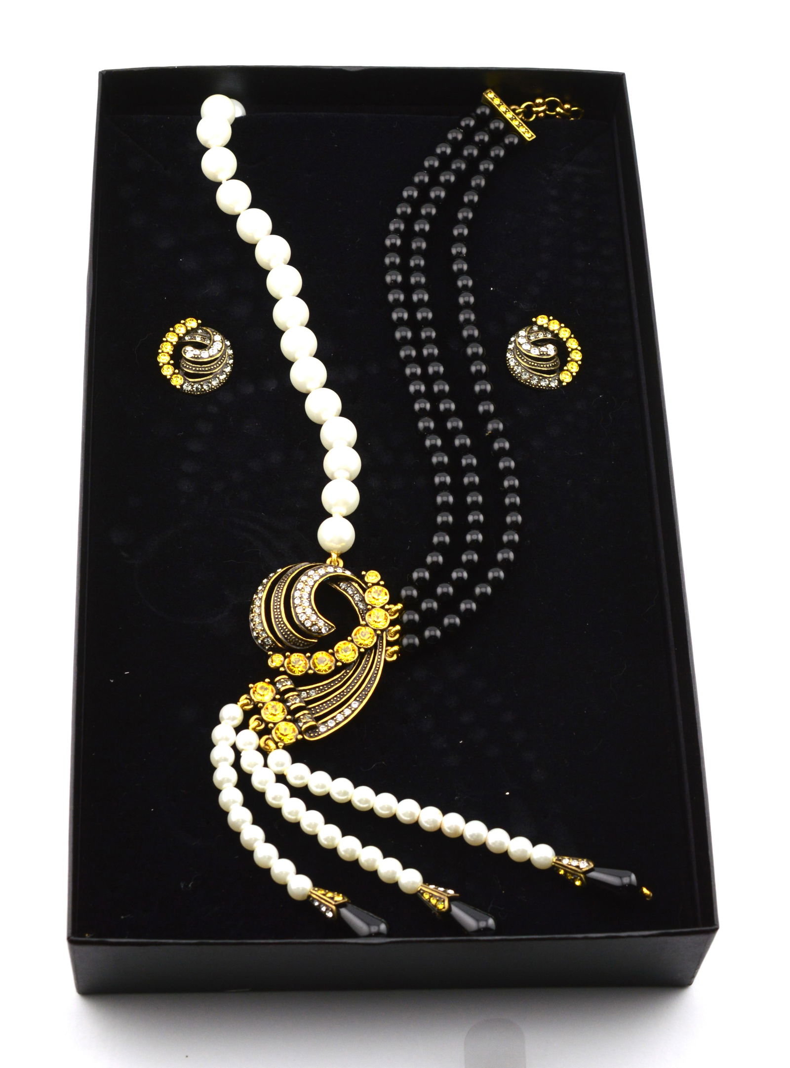 Heidi Daus Art Deco Necklace & Earring Set New (1 of 6)