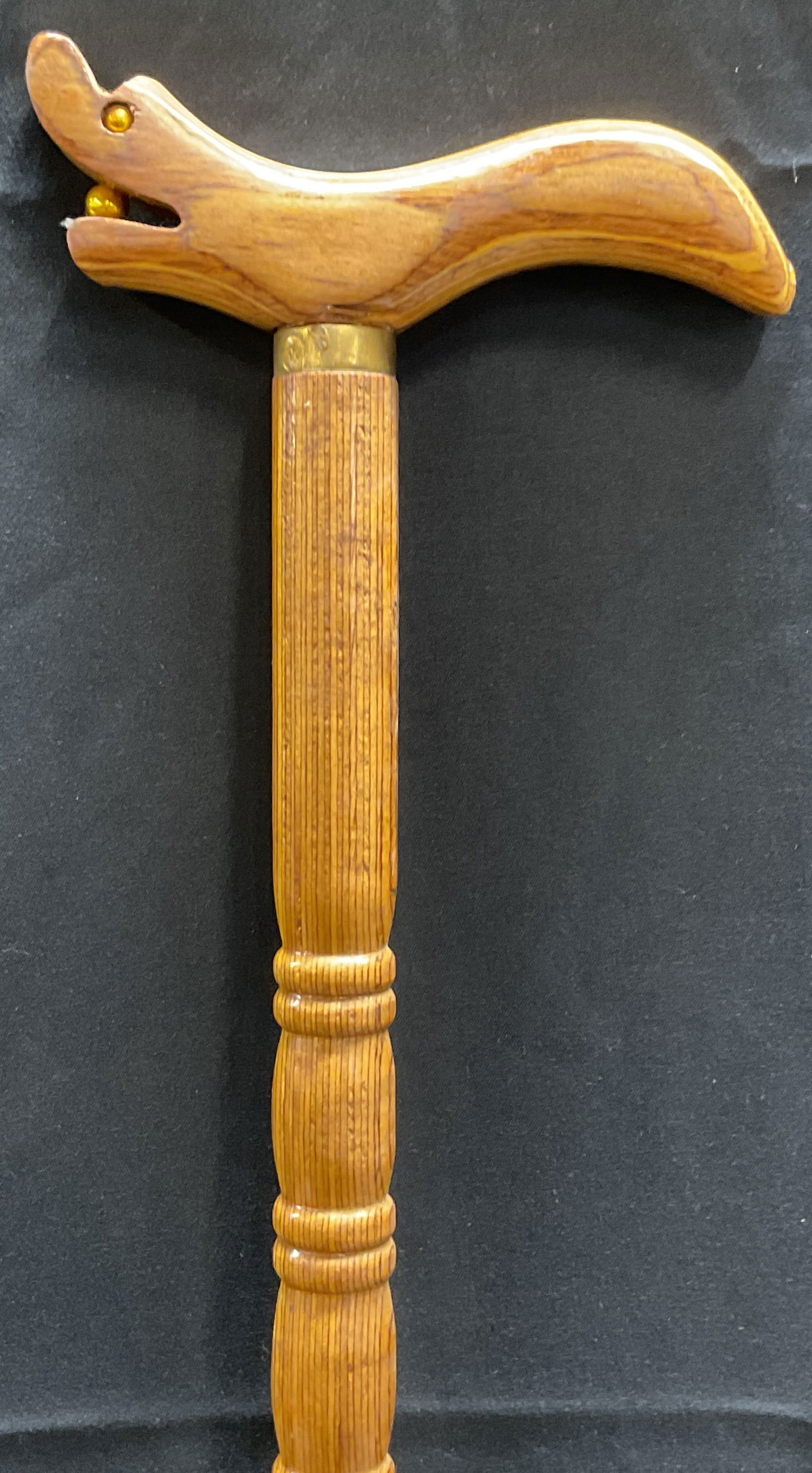Vintage Hand Carved Wooden Walking Cane (1 of 6)