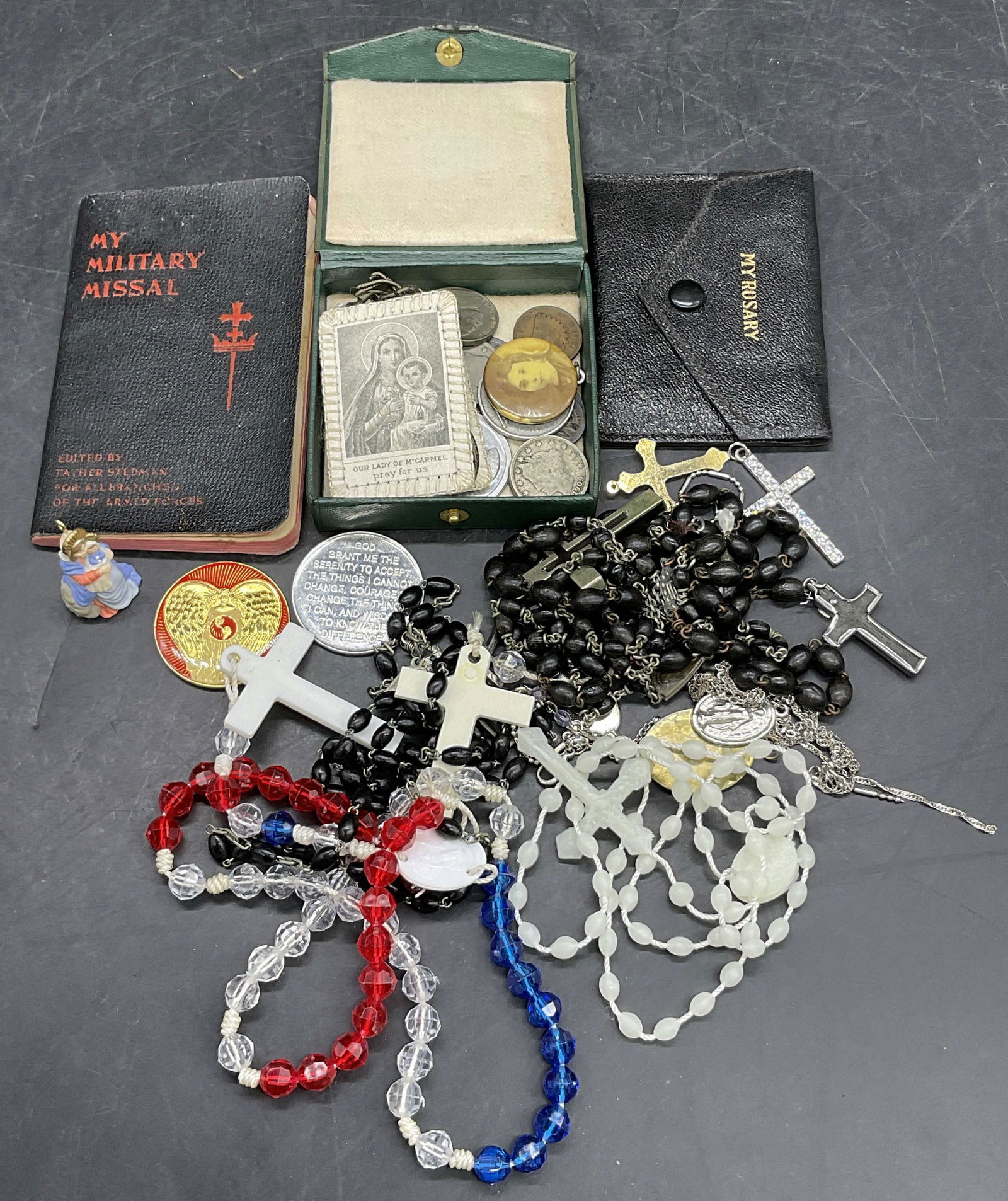 Grp Lot Religious Iconography, Ephemera, Rosaries+ (1 of 7)