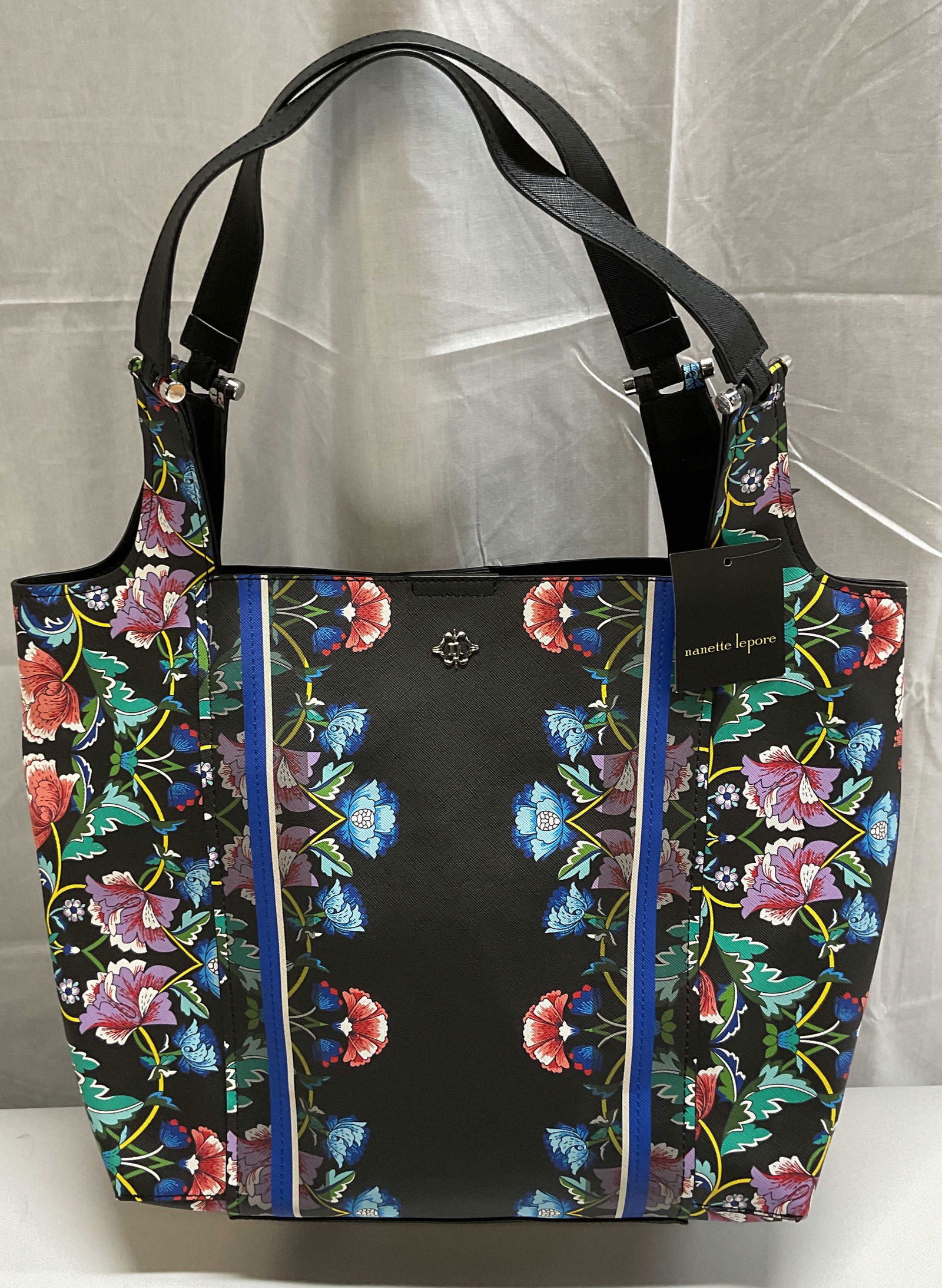 Nanette Lepore Black Floral Handbag NWT (1 of 7)