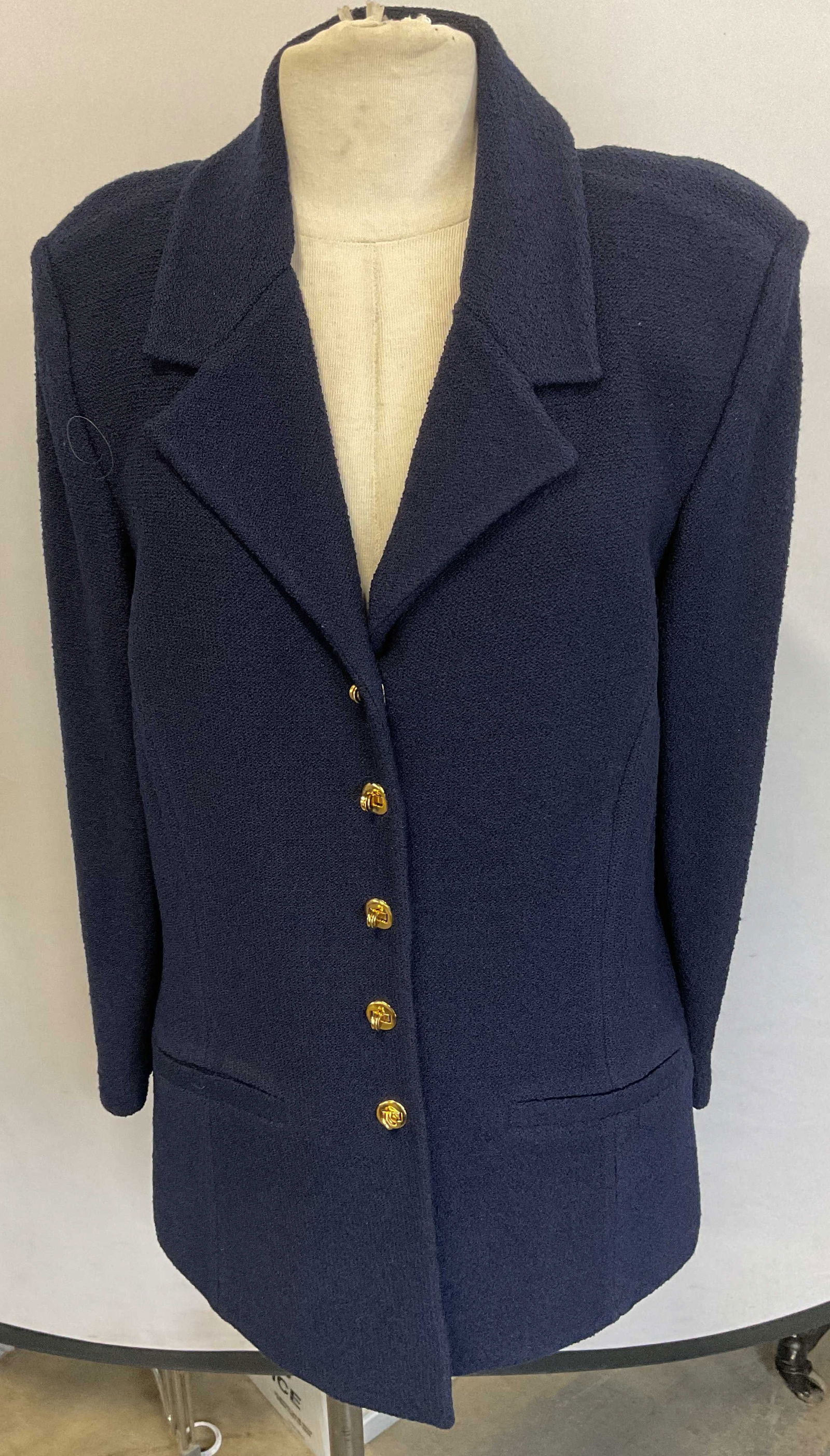 St John Navy Blue Knit Wool Jacket (1 of 7)