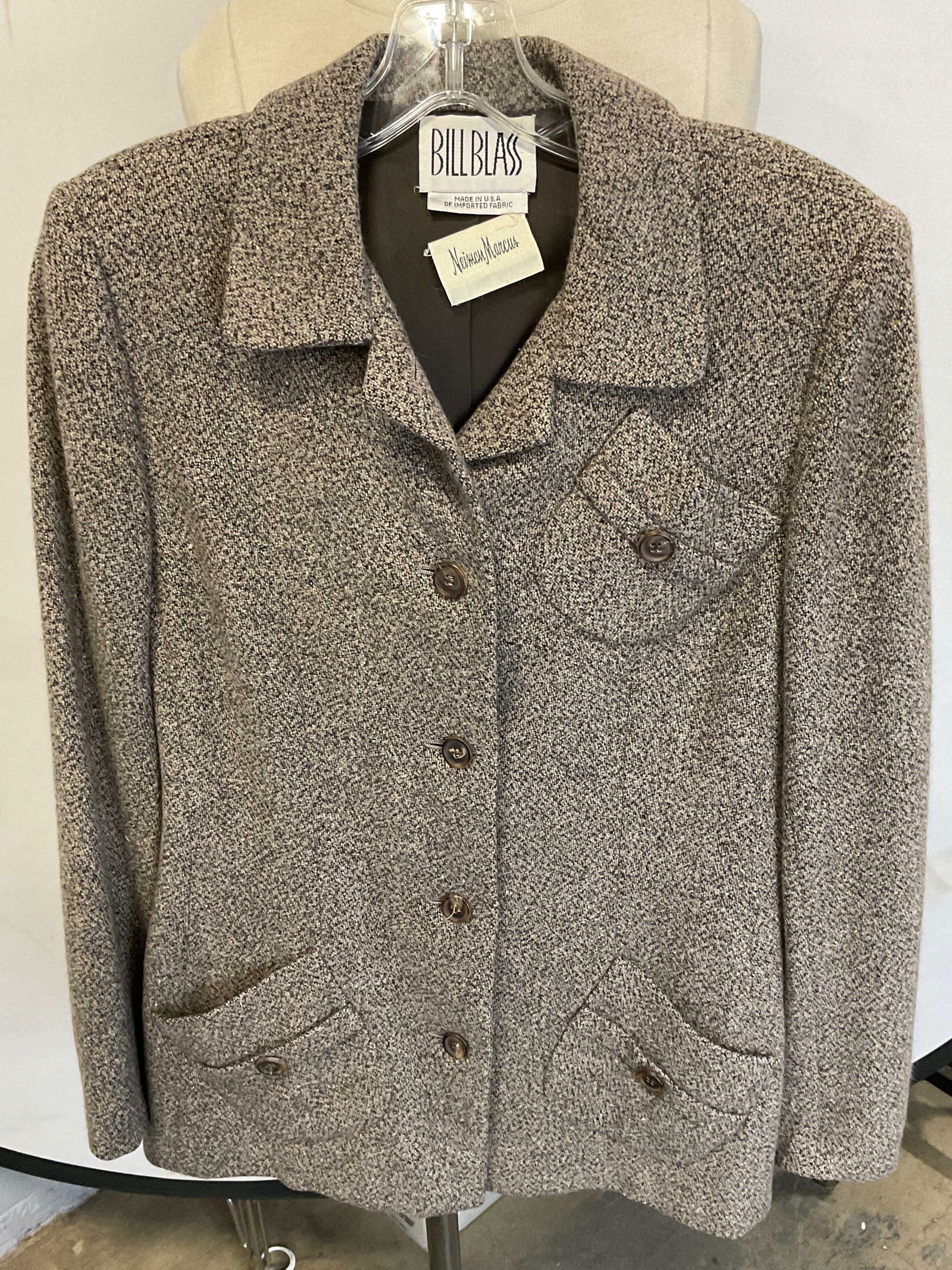 Vtg Bill Blass Brown Wool Coat USA (1 of 7)