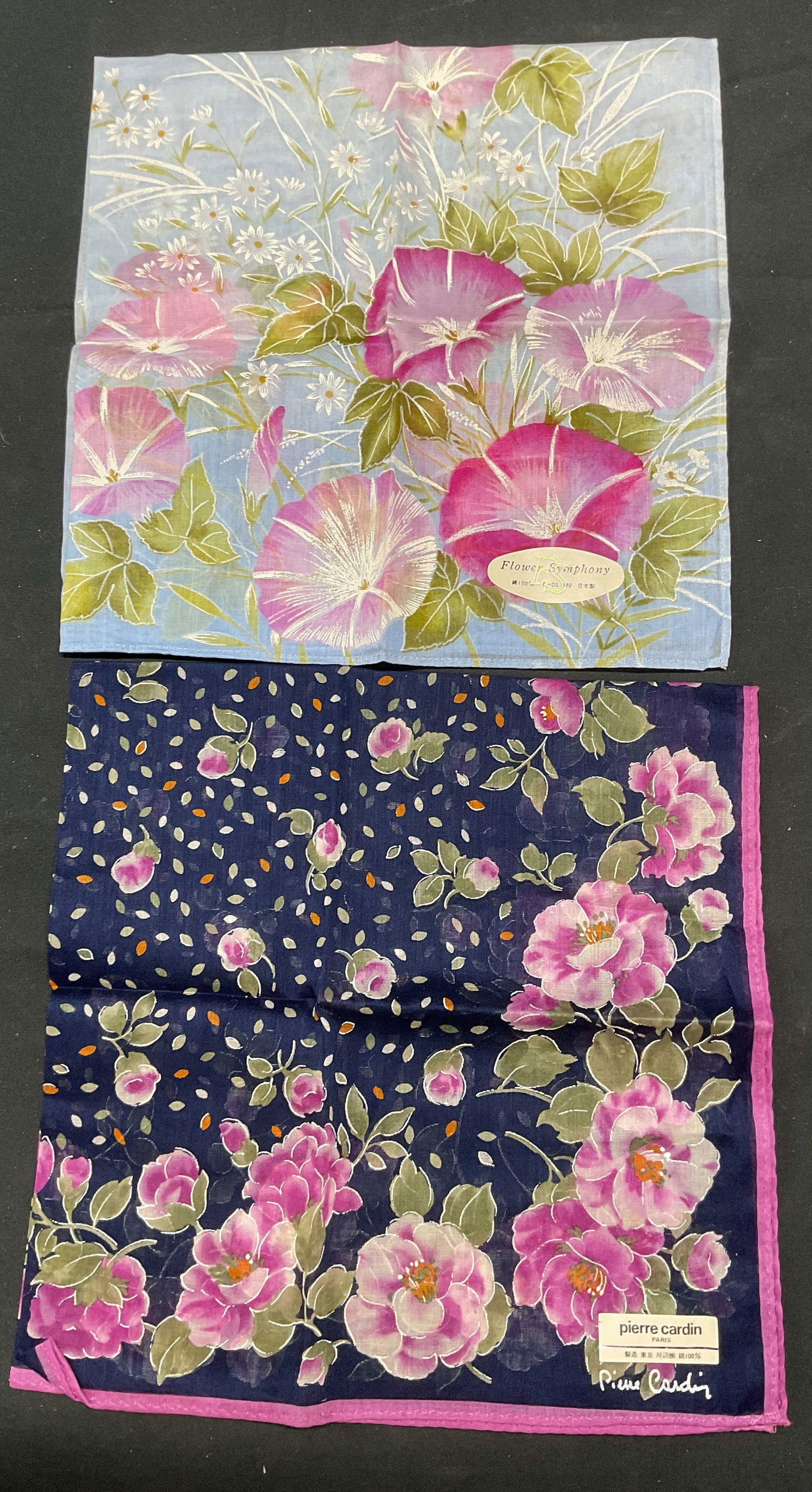 Lot 2 Vtg Pierre Cardin + Floral Print Scarves NWT (1 of 7)