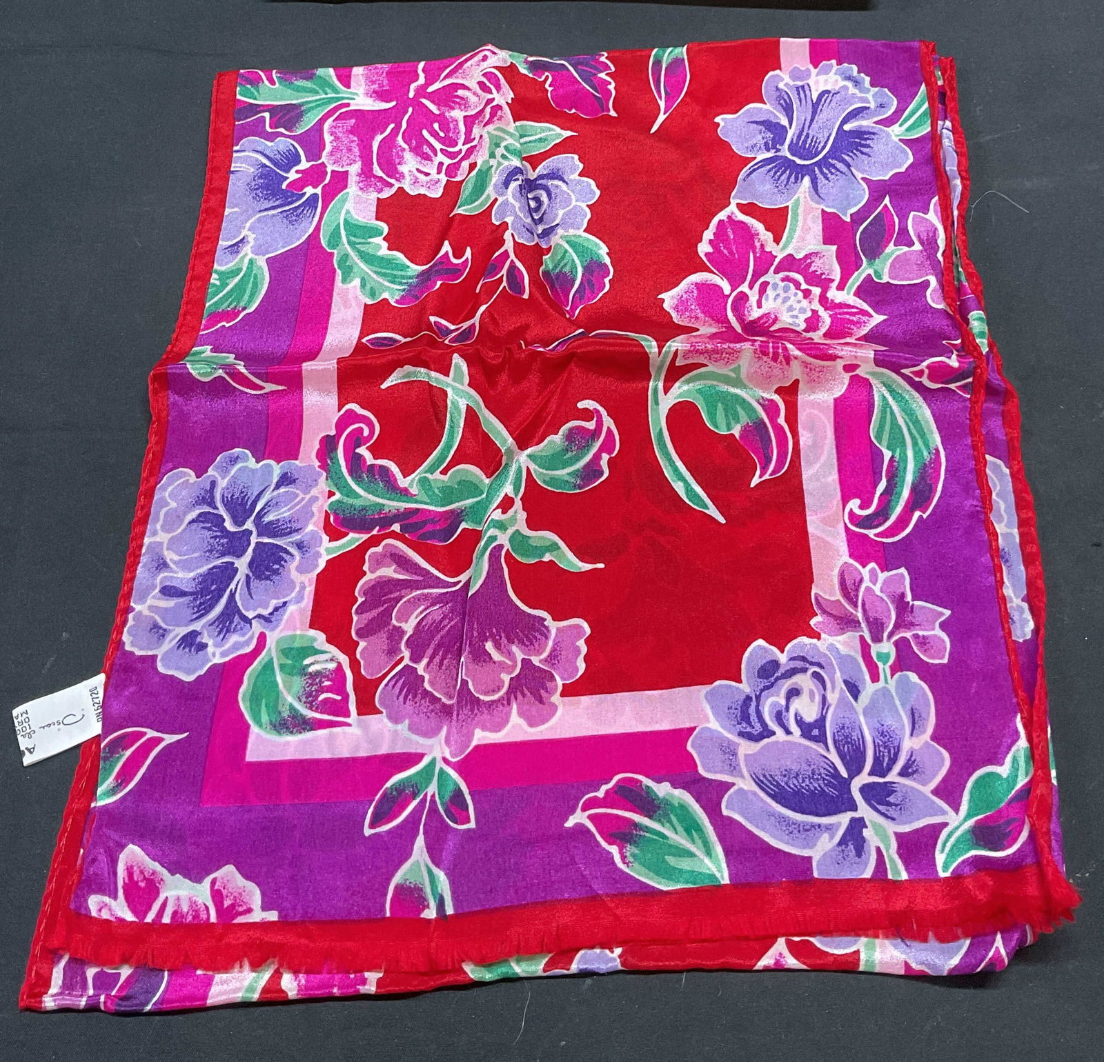 Vintage Oscar de la Renta Silk Floral Scarf (1 of 7)