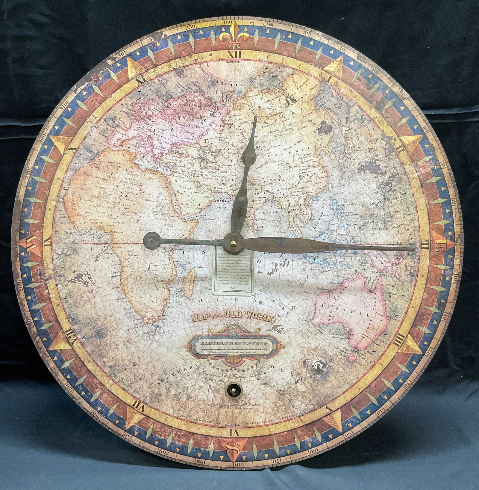 Old World Map Clock, 22.5 Inches NWT (1 of 7)