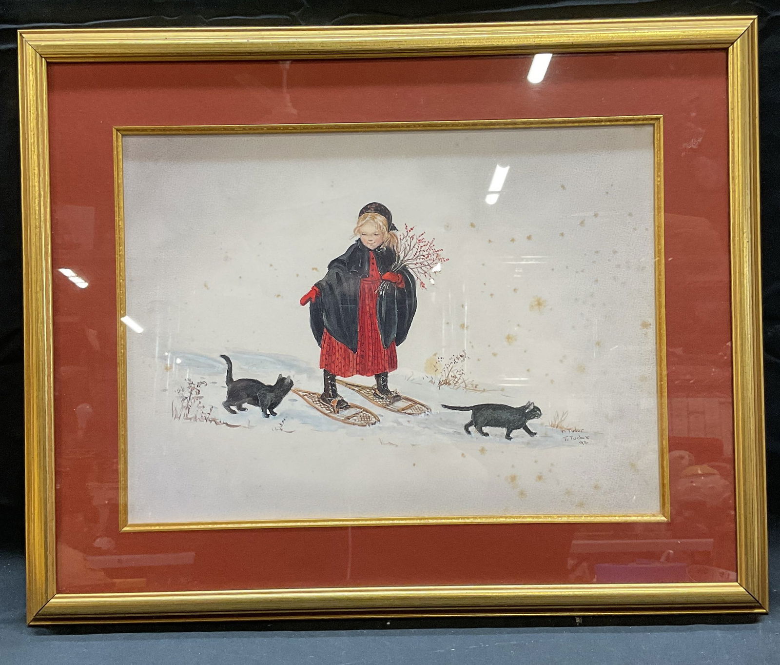 Signed Tasha Tudor Laura In The Snow Print (1 of 6)