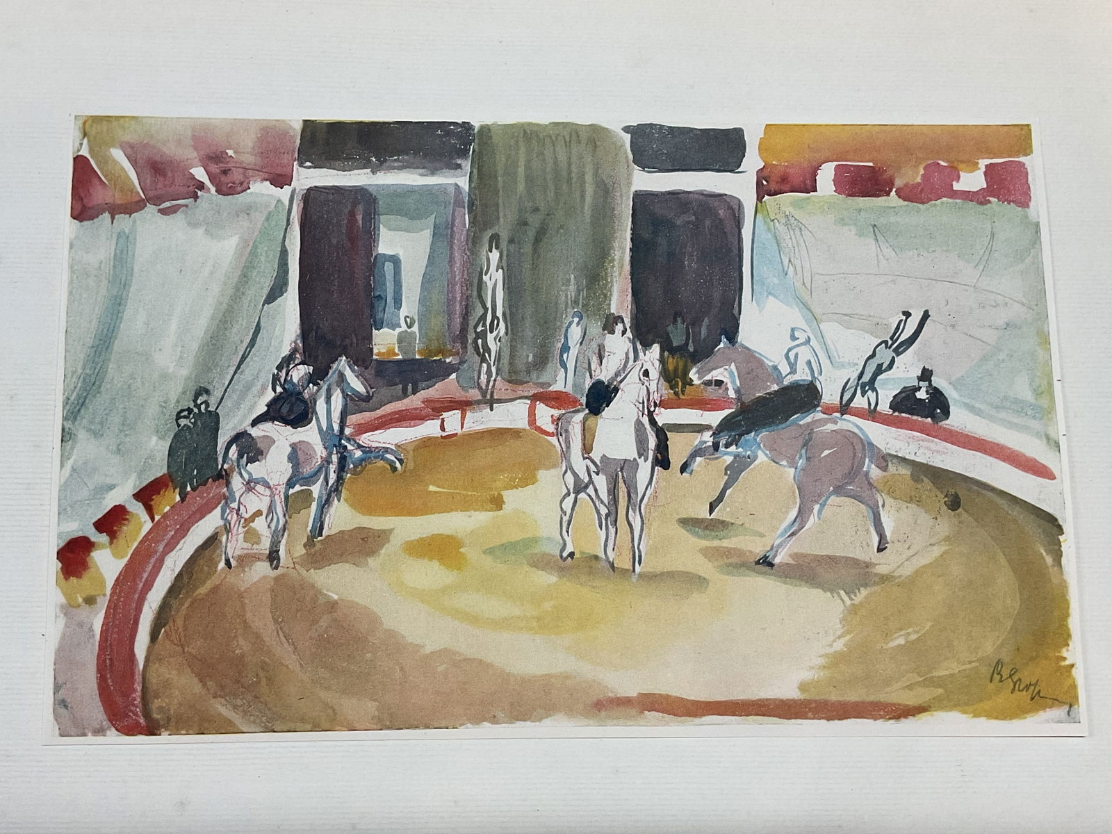 Signed Circus Equestrians, Watercolor Print (1 of 8)