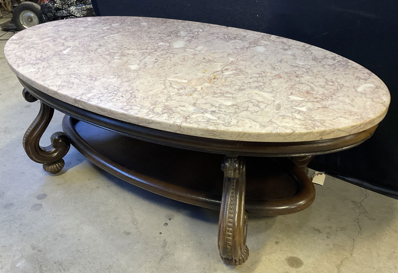 Vintage Marble Topped Oval Coffee Table (1 of 13)