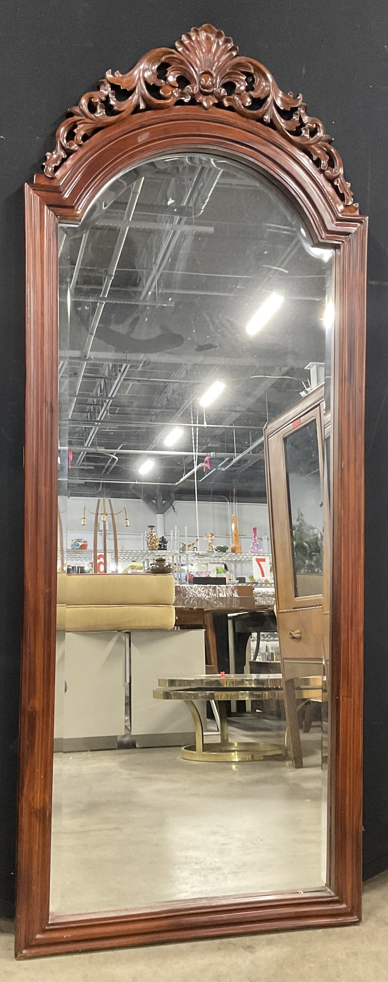 Vntg Carved Wood Frame Mirror Wall Mirror, 67 in ht (1 of 9)