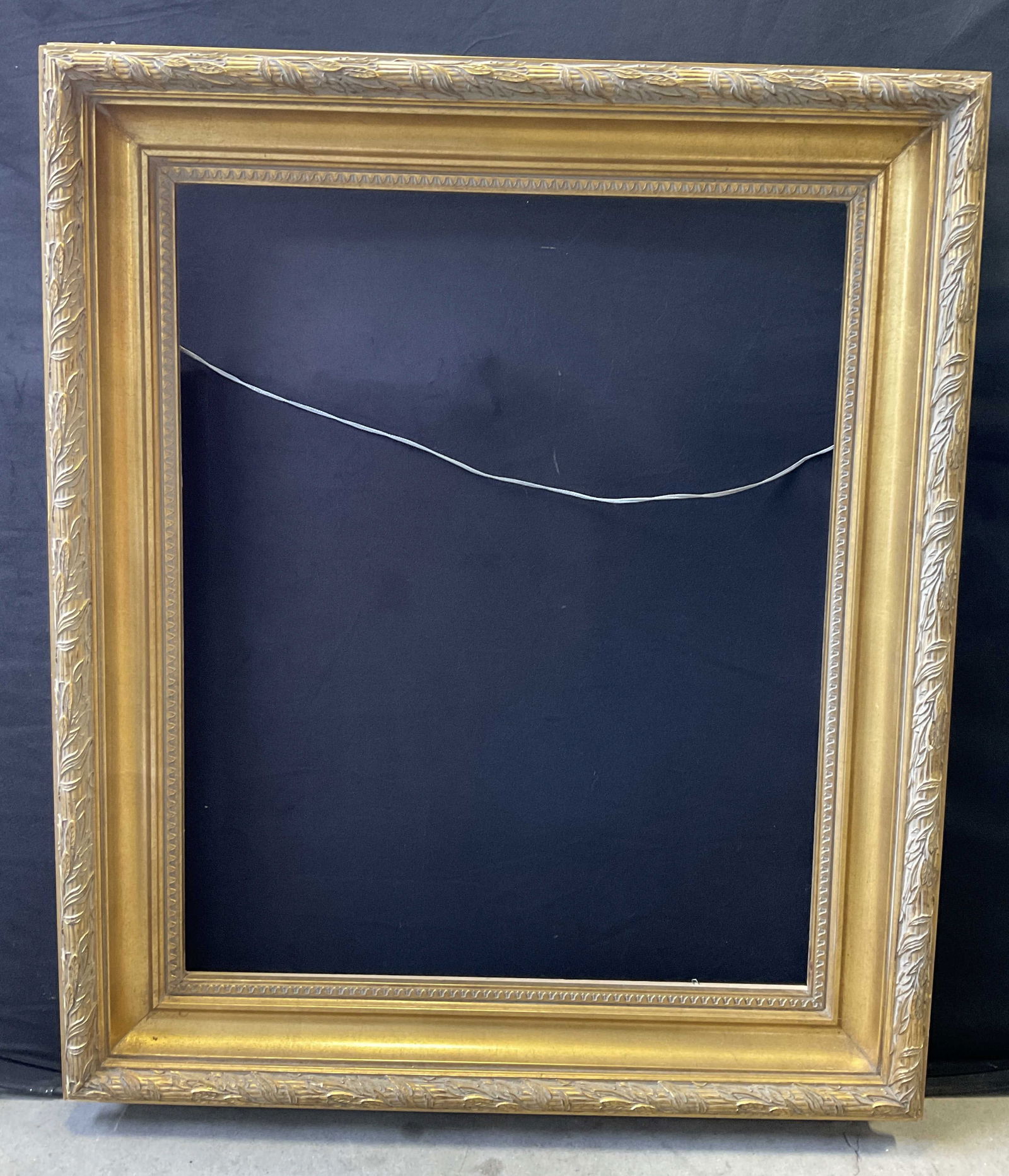 Vintage Carved Wheat Motif Gilt Wood Frame, Mx (1 of 7)