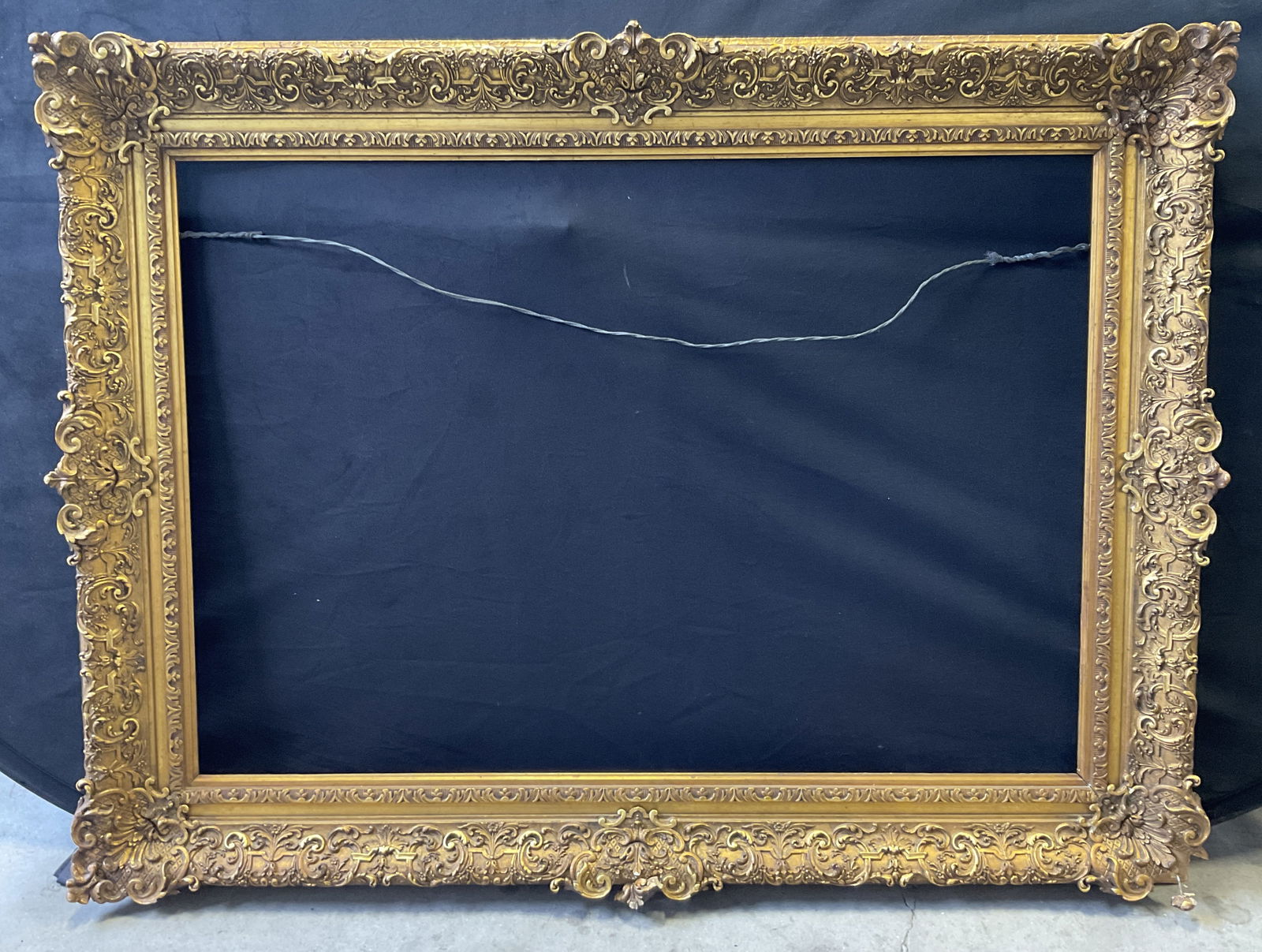 Vintage Carved Gesso Gilt Wood Rectangular Frame (1 of 6)