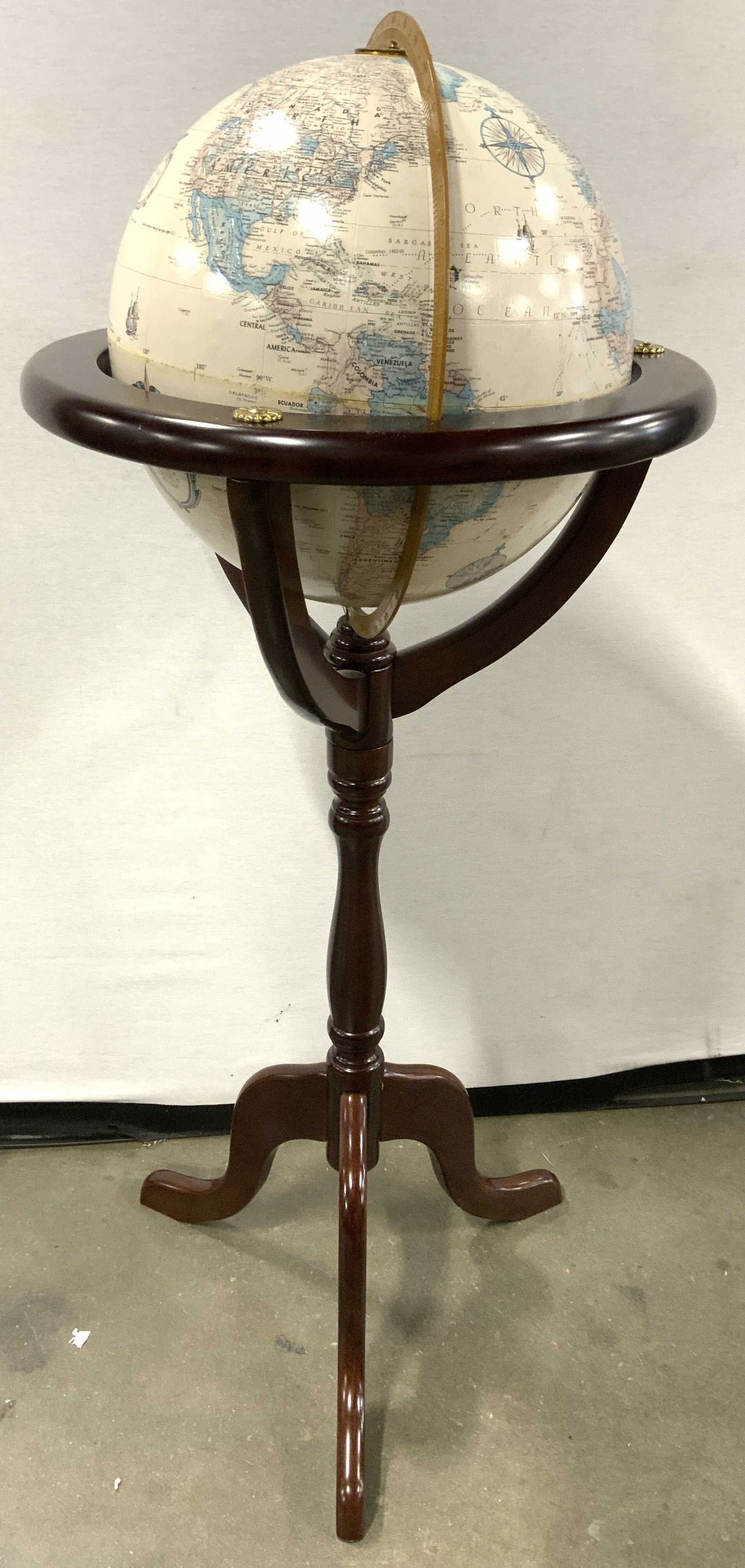 REPLOGLE Vntg Floor Globe W Wood Base (1 of 9)