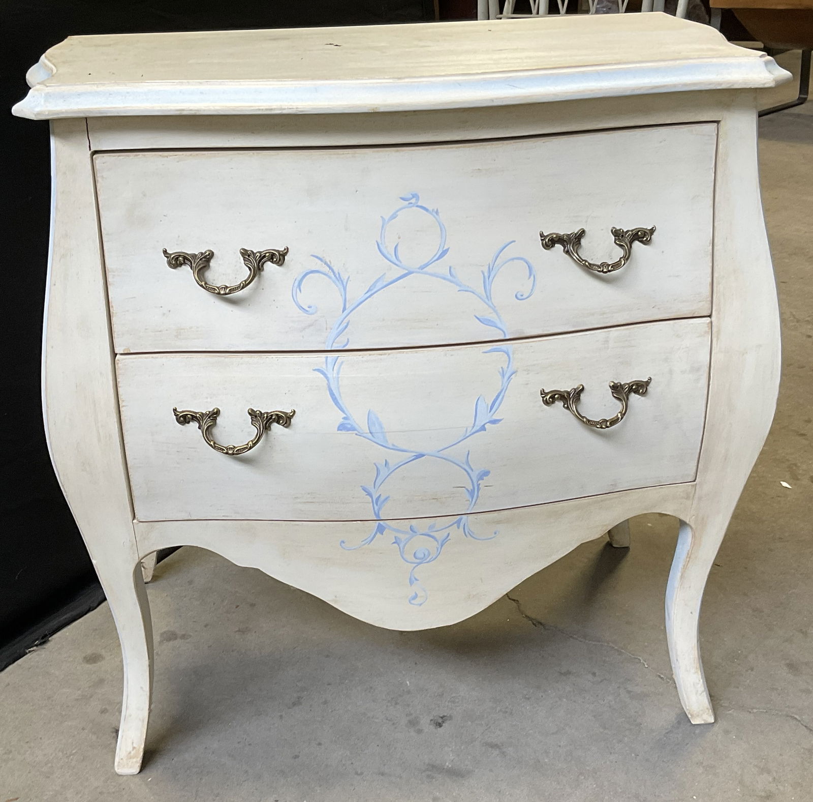 Vintage French Bombay Style Two Drawer Nightstand (1 of 10)