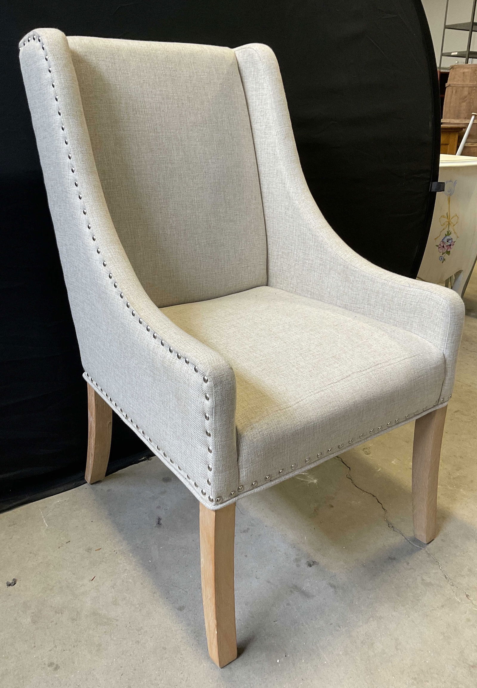Sloped Arm Upholstered Nailhead Armchair (1 of 8)