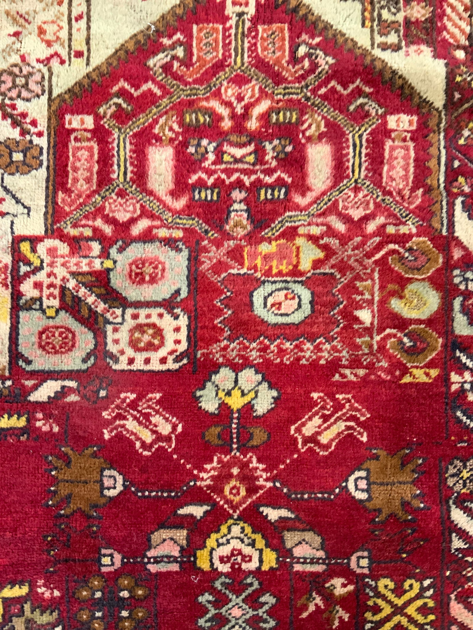 Vintage Handmade Persian Wool Rug W Fringes (1 of 7)