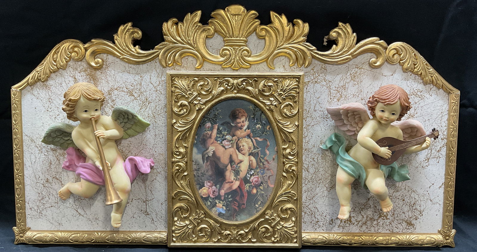 E Haggerty Cherubs w Horn & Lute Carousel Panel (1 of 6)