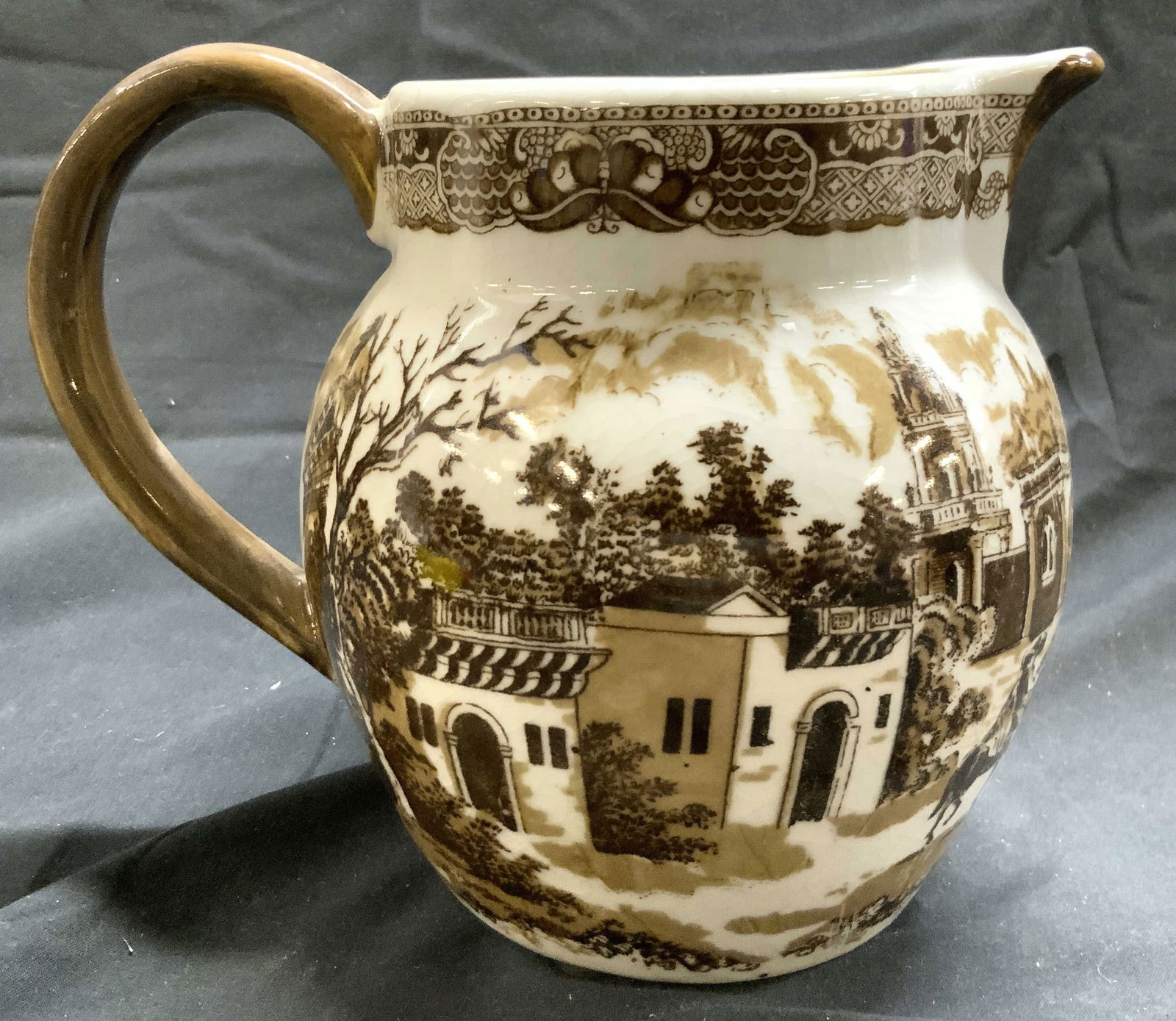 Vtg Brown Victoriaware Ironstone Pitcher (1 of 8)