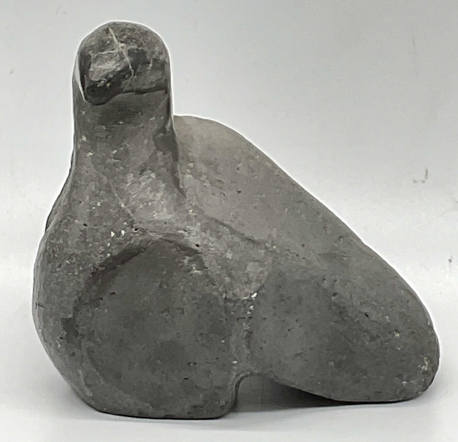 Carved Natural Stone Bird Figural: Carved Natural Stone Bird Figural. Measures approx. 4H x 3.75W in. Surface wear and residue to piece. Inconsistencies consistent with hand carving. home decor, home accents, homewares, housewares, hom