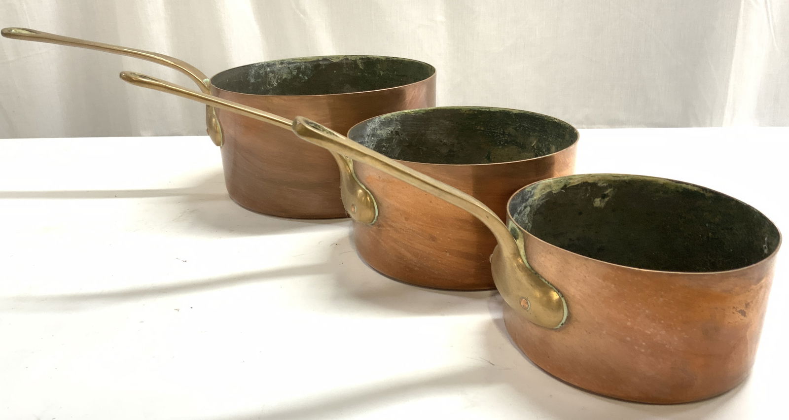 BAZAR FRANCAIS NEW YORK 3 Vtg Copper Pots (1 of 6)