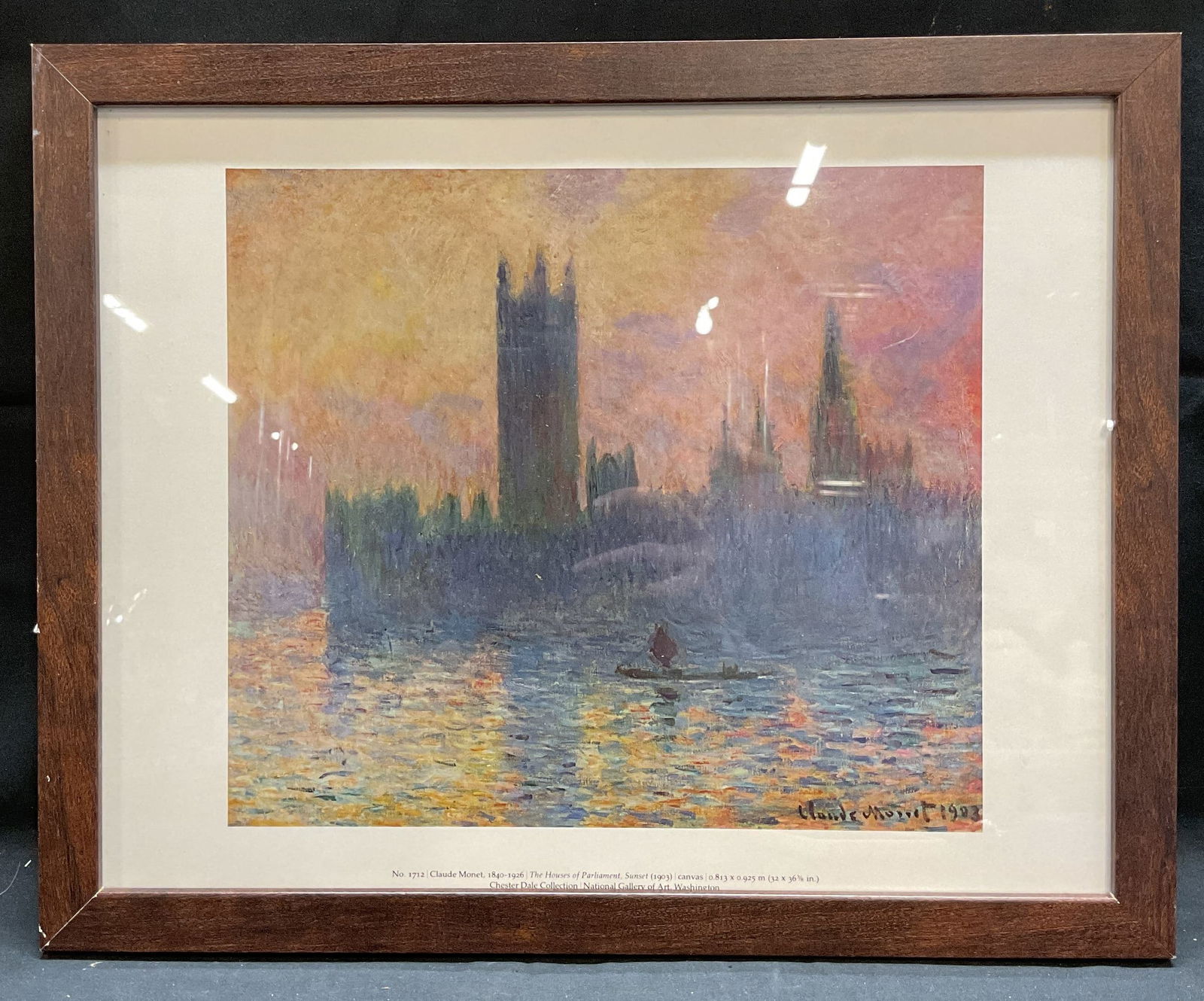 Framed Monet Parliament Sunset Lithograph (1 of 6)
